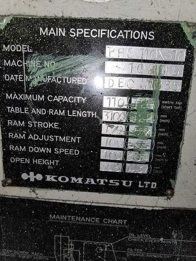 KOMATSU PHS 110X310 120 TON 10' WIDE-BED HYDRAULIC PRESS BRAKE - PRESS BRAKES