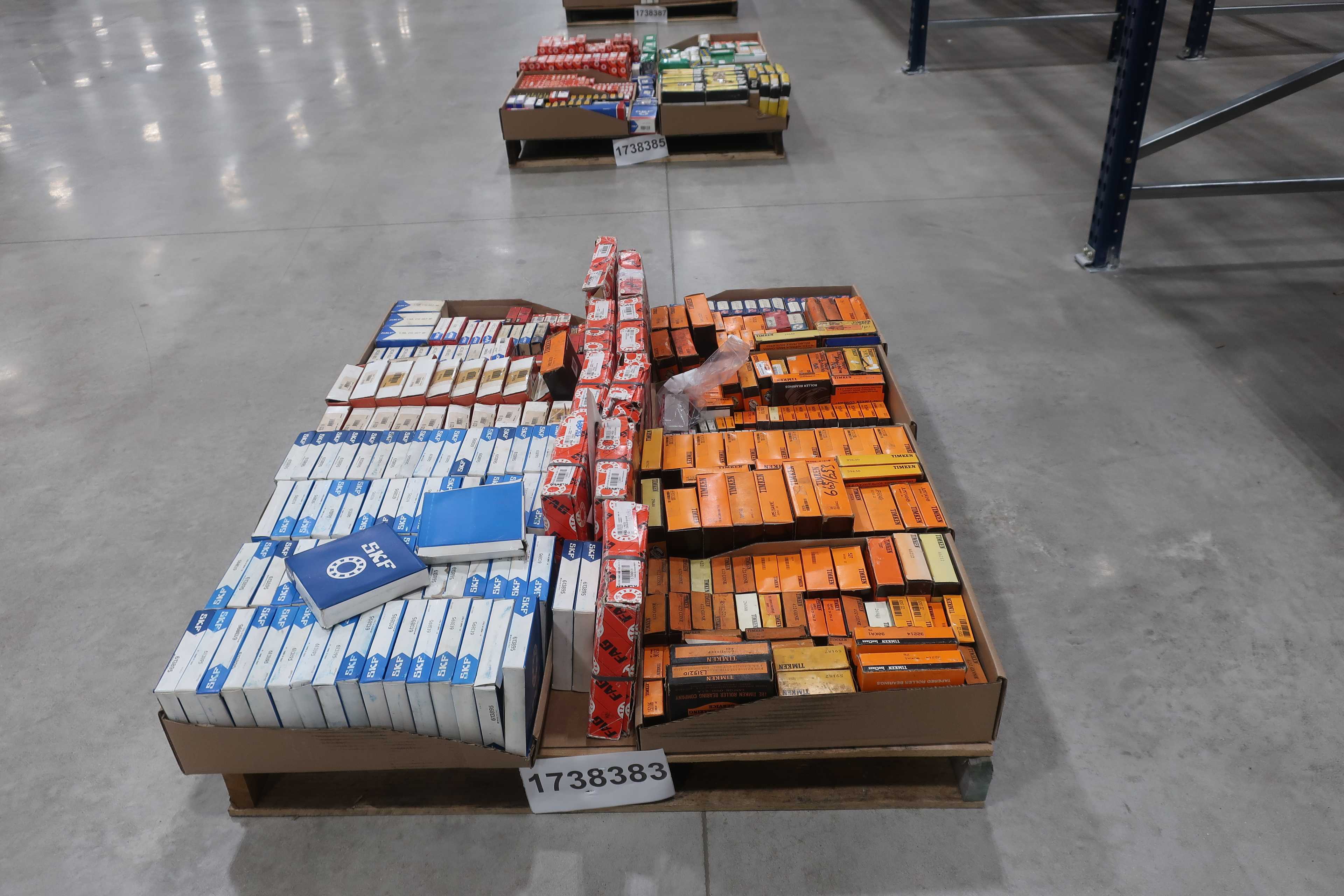 SKU 1738383 - PALLET OF ASSORTED ROLLER BEARINGS, SKF, FAG, TIMKEN, NSK, MB, IRB - BEARINGS