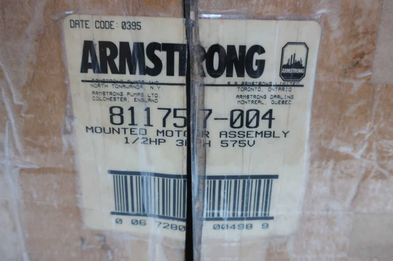 SKU 1074659 - LOT OF 3 ARMSTRONG 811757-004 AC MOTORS - AC MOTOR