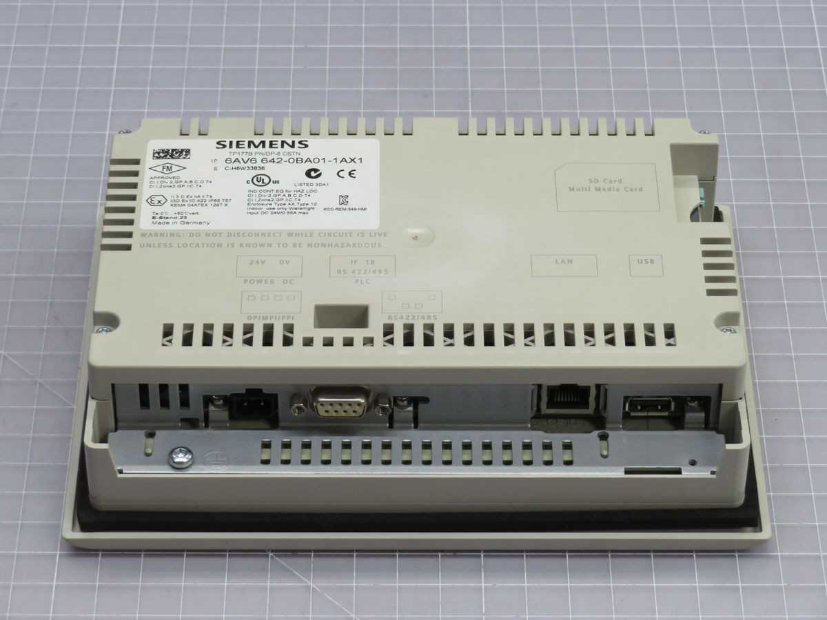 SIEMENS 6AV6 642-0BA01-1AX1 HMI, 6" TOUCHSCREEN, 320X240 RES, 24 VDC POWER, IP65 - HMIS & DISPLAYS