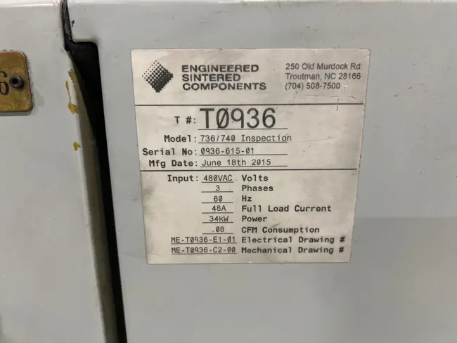 2015 ESC 736/740 CAM RING INSPECTION MACHINE - undefined