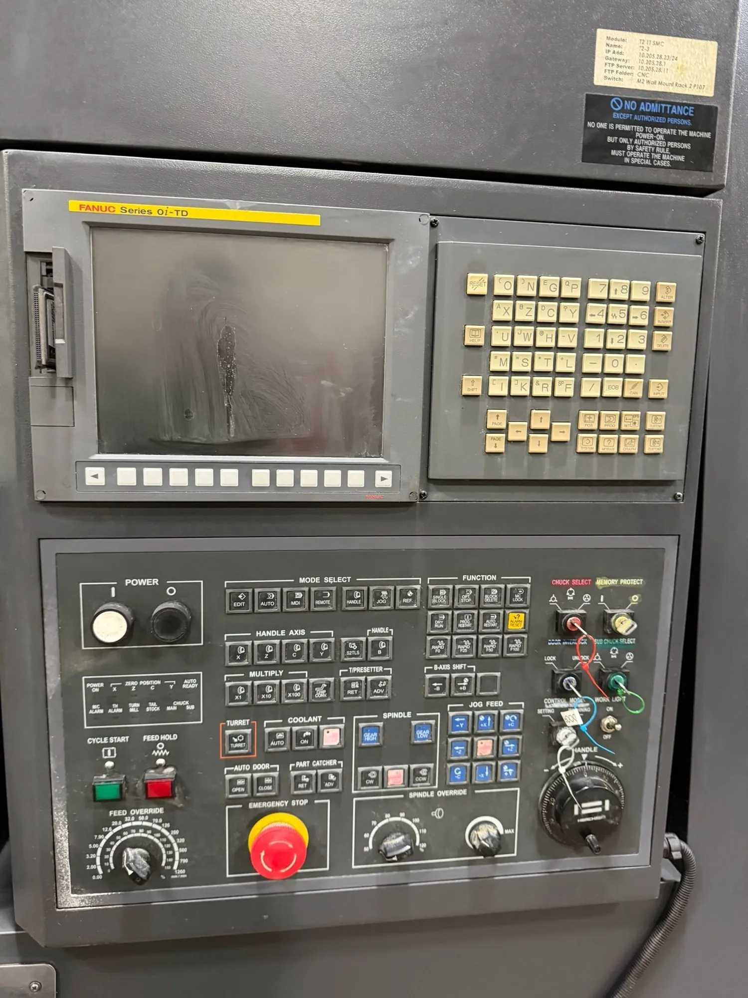 2013 HWACHEON T2-1T SMC CNC LATHE, TWIN SPINDLE, 5,000 RPM, 20 HP, 12 TURRET, FANUC 0I-TD - CNC LATHES