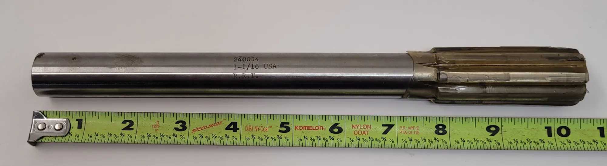 MSC INDUSTRIAL SUPPLY 240034 CARBIDE-TIPPED STRAIGHT SHANK/FLUTE 1-1/16" SS REAMER - MACHINE TOOLING