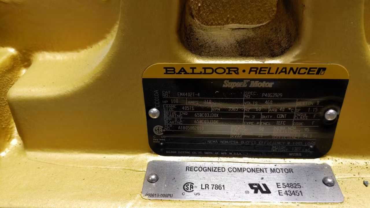 BALDOR EM4402T-4 AC MOTOR 405TS 3PH 100HP 3565RPM 460V-AC - AC MOTOR