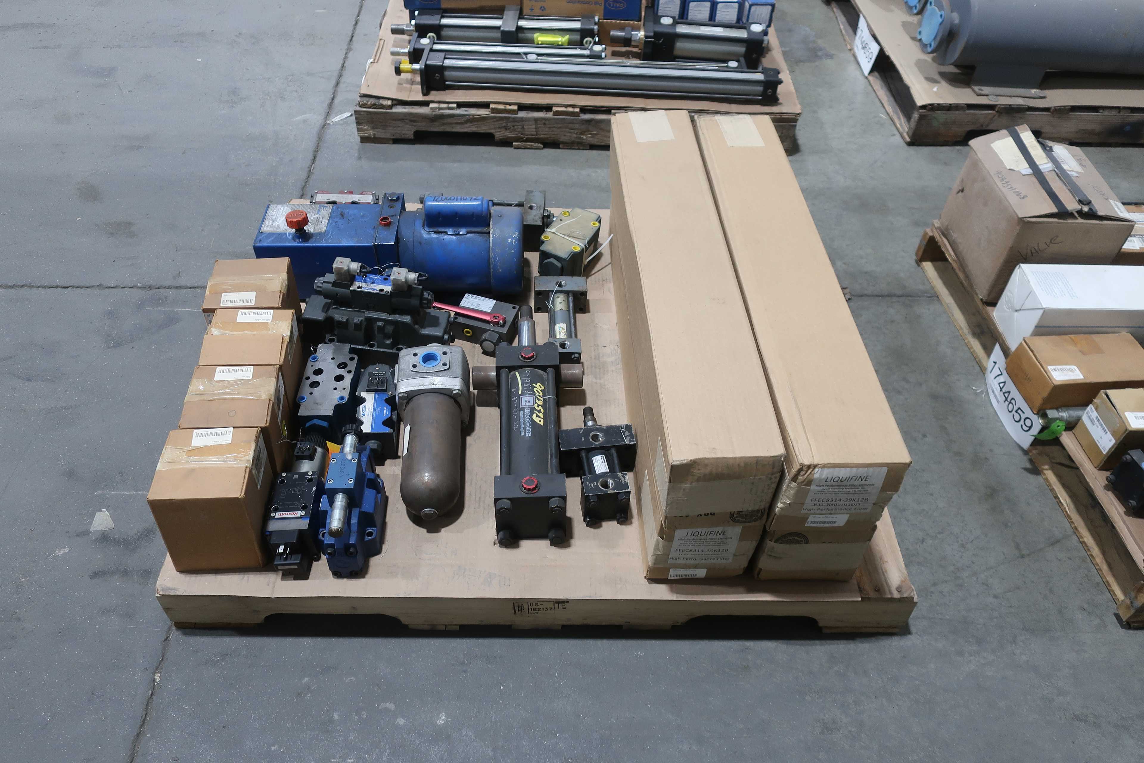 SKU 1744659 - 4 PALLETS OF ASSORTED HYDRAULIC REPLACEMENT PARTS - HYDRAULIC PARTS