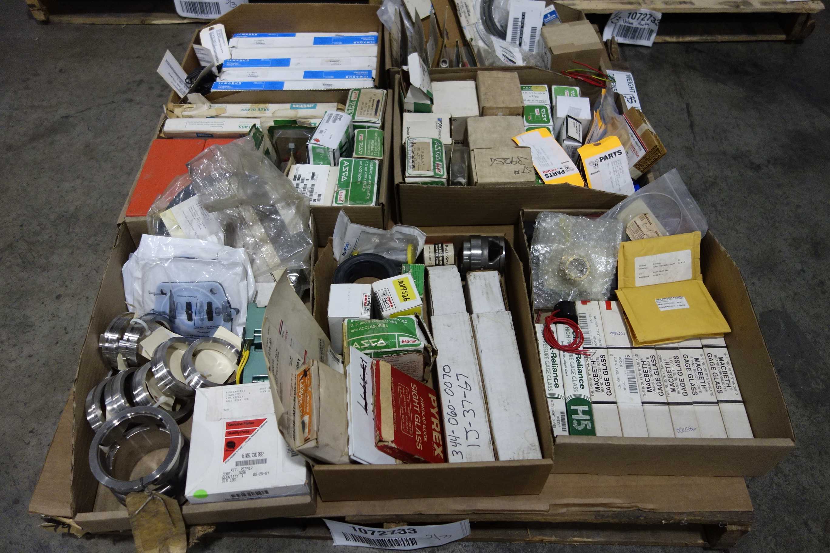 3 PALLETS OF ASSORTED VALVES AND VALVE PARTS - VALVE PARTS & ACCESSORIES