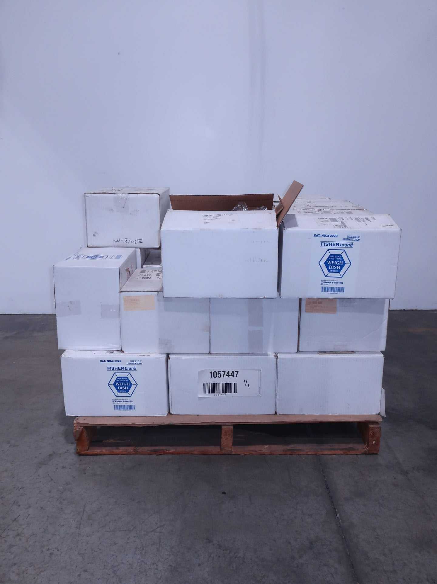 SKU 1057447 - FISHER SCIENTIFIC DISPOSABLE POLYSTYRENE WEIGH DISHES - LAB & SCIENTIFIC