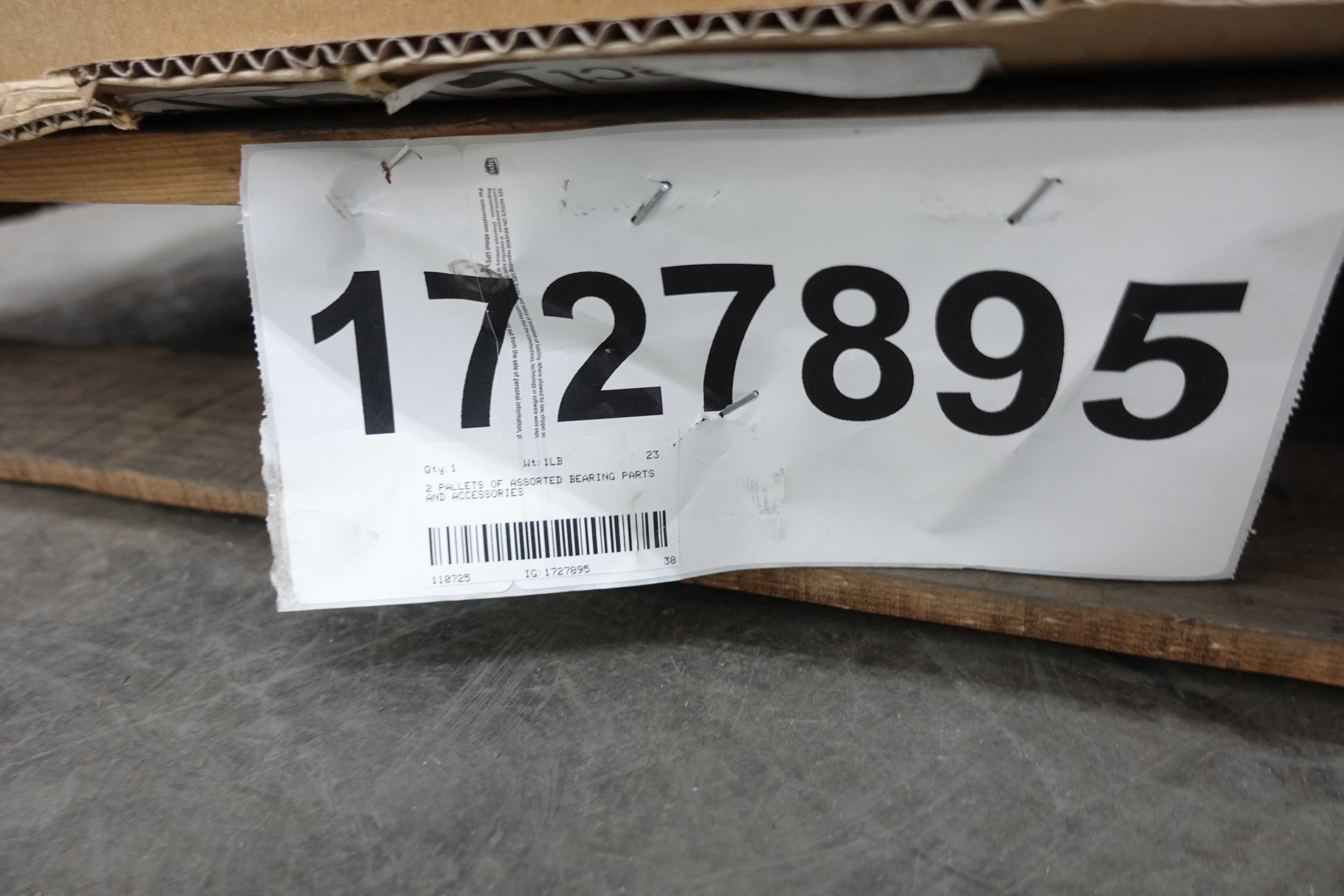 SKU 1727895 - PALLET OF ASSORTED BEARING PARTS AND ACCESSORIES - BEARINGS