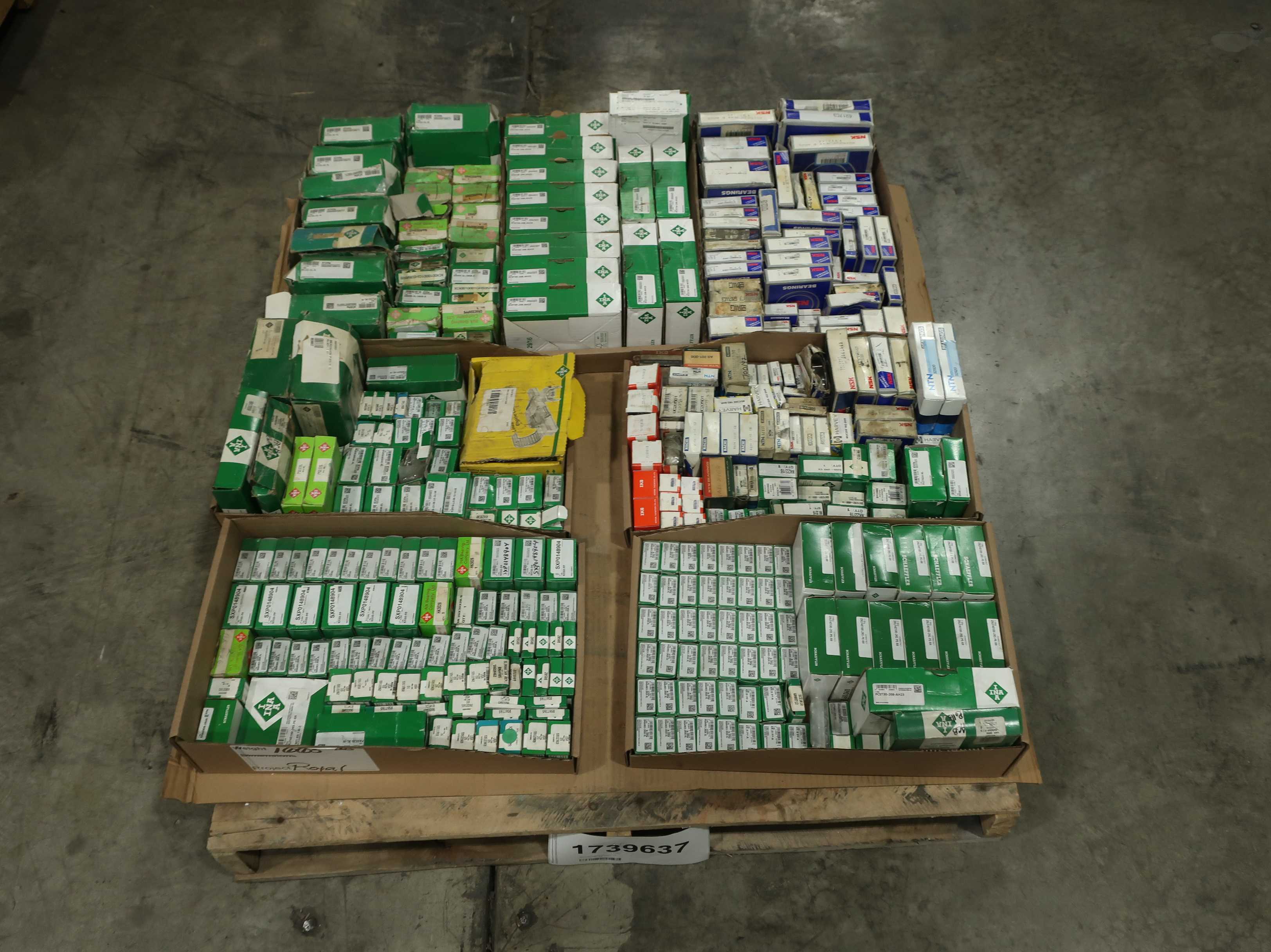SKU 1739637 - PALLET OF ASSORTED BEARINGS, INA, NTN, NACHI, NSK, SNR, IKO - BEARINGS