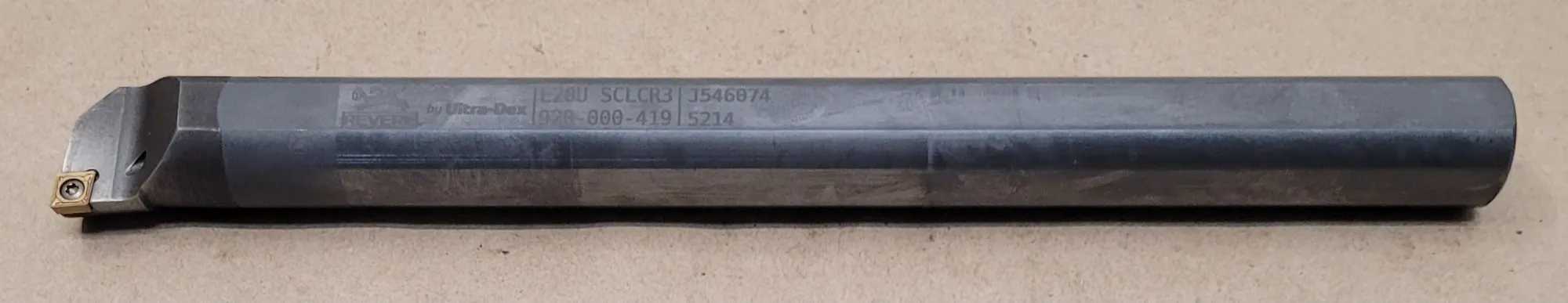 ULTRA-DEX E20U SCLCR3 CARBIDE BORING BAR, 1.25" CONNECTION, 1.465" MIN BORE, 14" LENGTH - MACHINE TOOLING