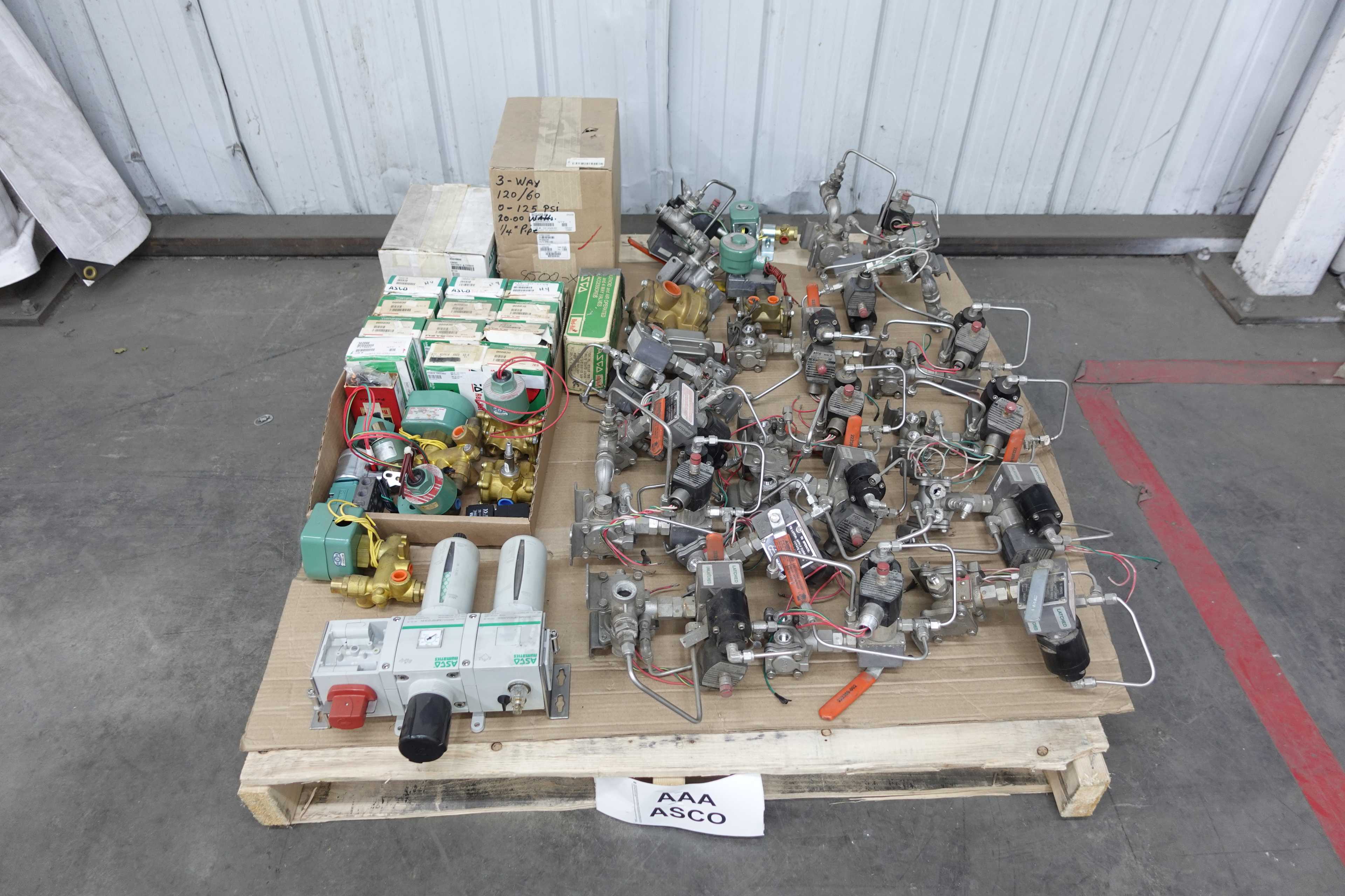 SKU 1737871 - PALLET OF ASSORTED ASCO VALVES AND VALVE PARTS - VALVE PARTS & ACCESSORIES