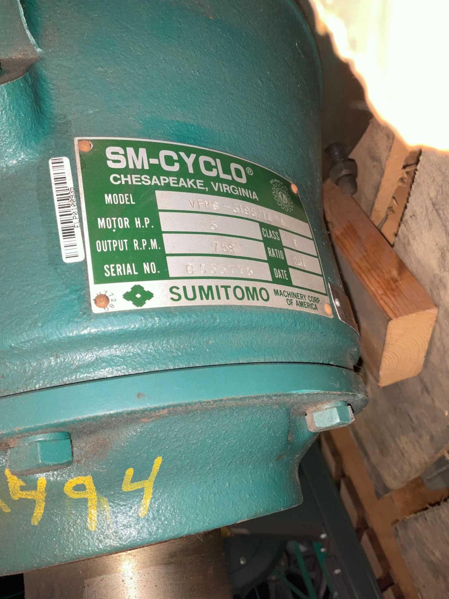 SUMITOMO MOTOR & GEARBOX ASSEMBLY - MOTOR & GEARBOX ASSEMBLY