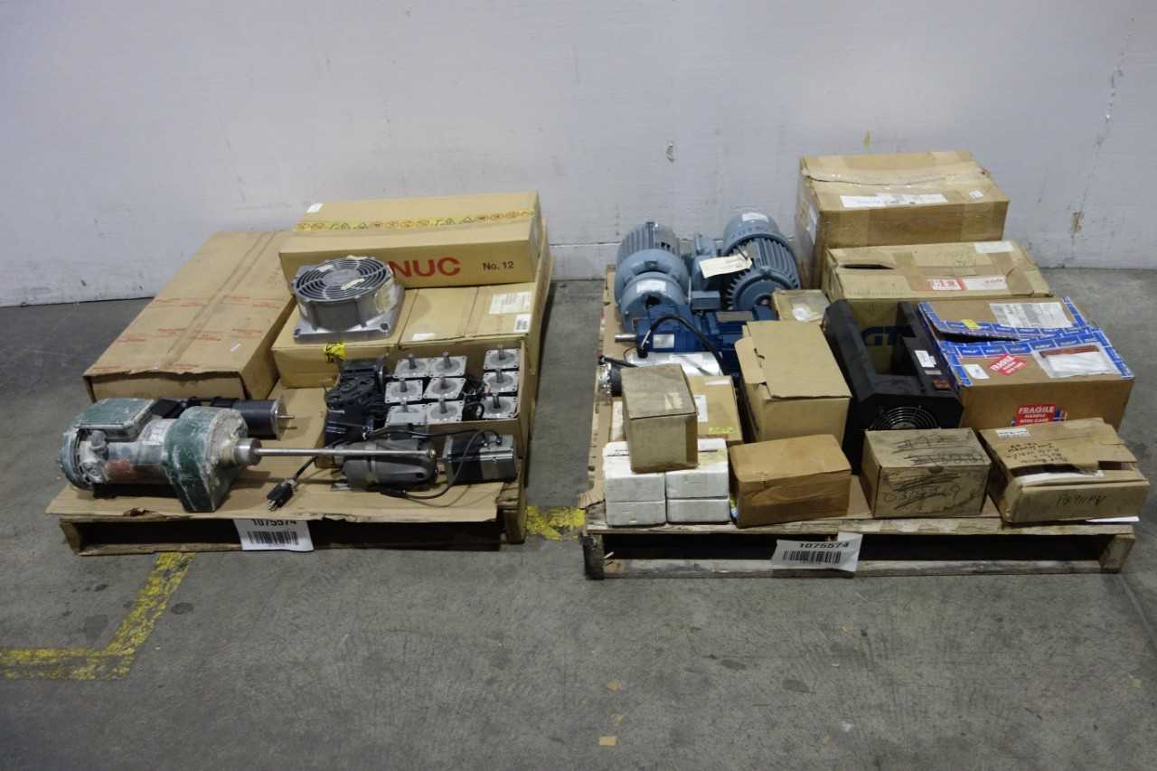 SKU 1075574- 2 PALLETS OF ASSORTED ELECTRICAL MOTORS AND ACCESSORIES - ELECTRICAL PARTS