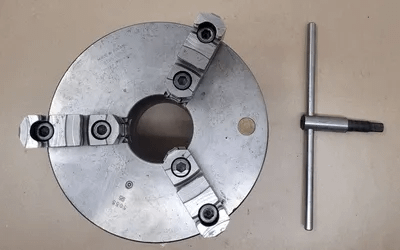 BISON 10" 3-JAW LATHE CHUCK W/D1-6 BACKPLATE - MACHINE TOOLING