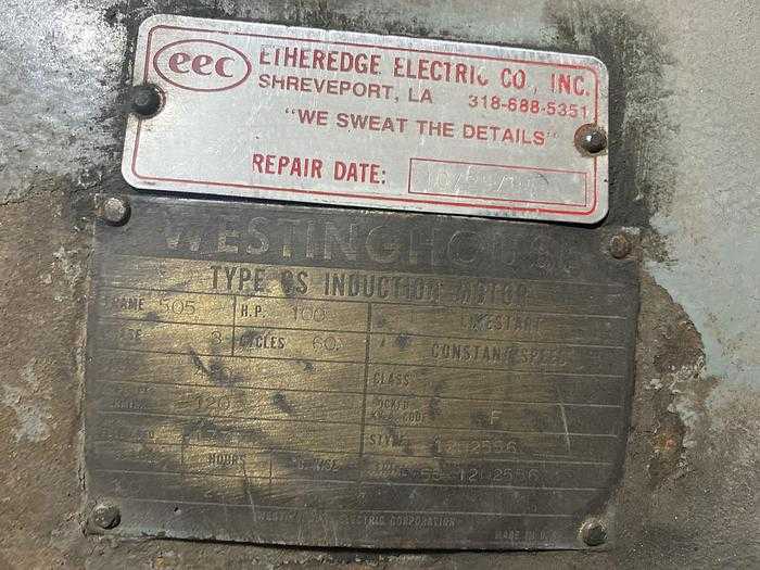 WESTINGHOUSE CS INDUCTION MOTOR 100HP 440V 505FR 1775RPM - AC MOTOR