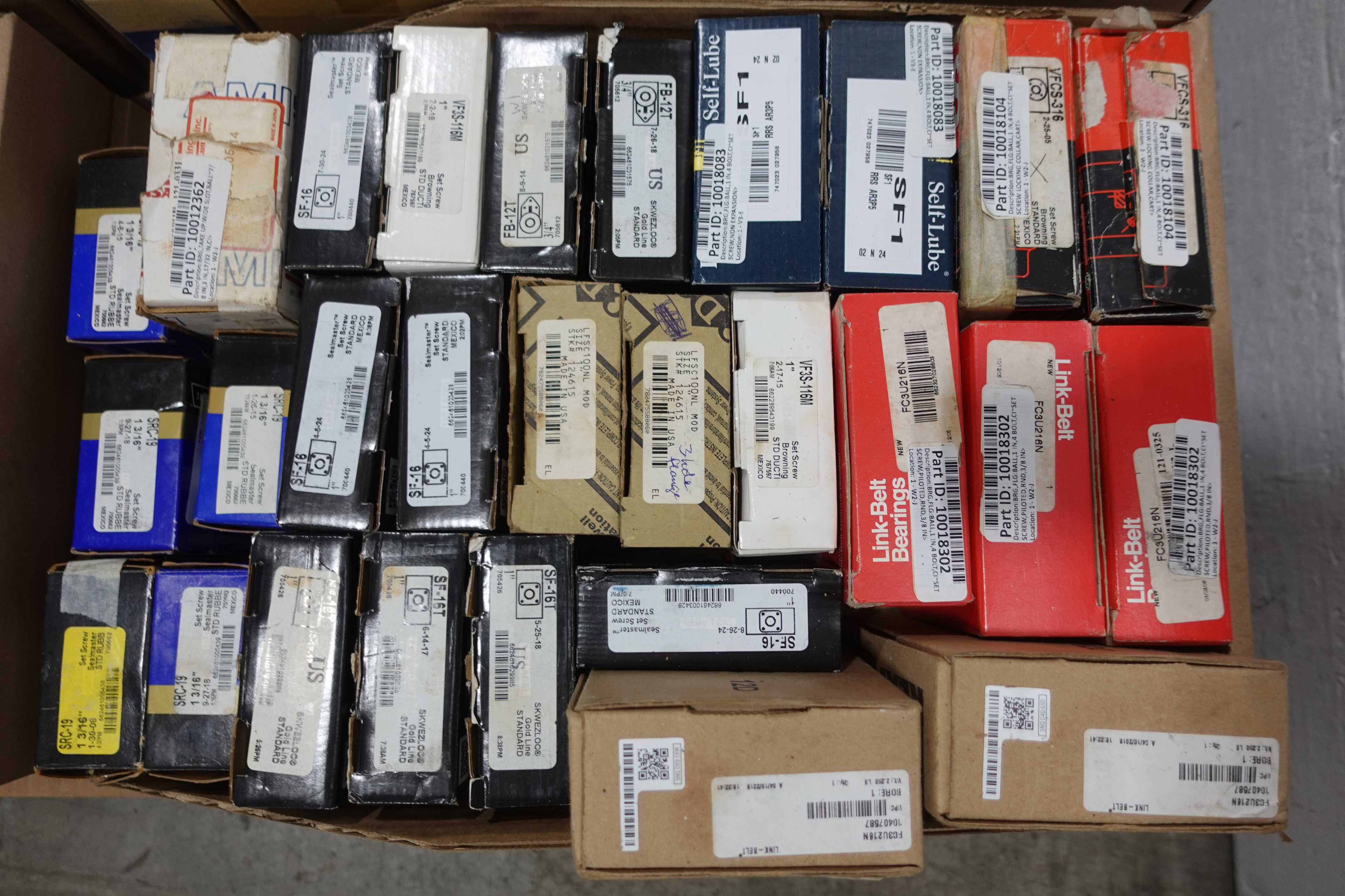 SKU 1748128 - PALLET OF ASSORTED BEARINGS, ROLLER, MOUNTED, PILLOW BLOCK, INSERT - BEARINGS