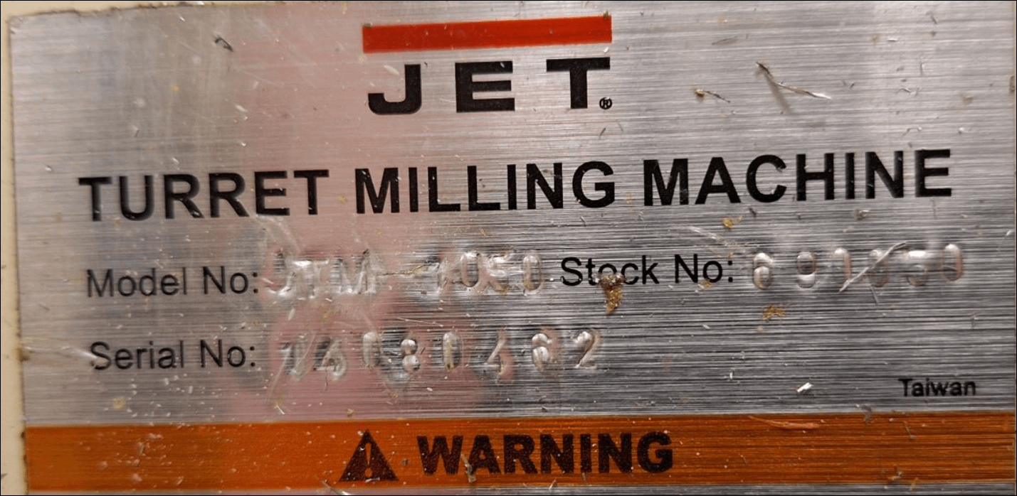 2014 JET JTM-1050 VERTICAL MILLING MACHINE - VERTICAL MILLING MACHINE