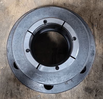 S-40 COLLET CHUCK 4-1/4" THROUGH HOLE, 7-3/4" TOP OD, 8" H - MACHINE TOOLING