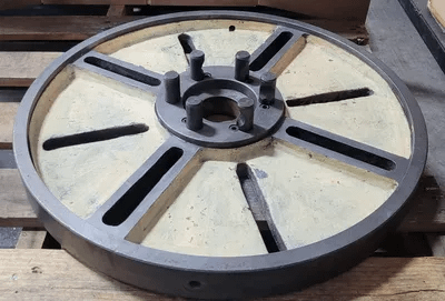 D1-6 LATHE FACE PLATE – 22” OVERALL DIAMETER, 2-1/2” THROUGH HOLE, D1-6 MOUNT, 6 PINS - MACHINE TOOLING