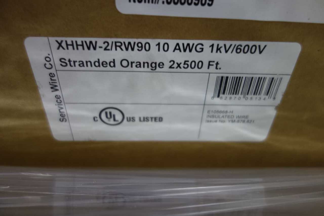 SKU 1075576 -PALLET OF SERVICE WIRE CO E105668-H 10AWG 500FT 600V-AC WIRE - ELECTRICAL WIRE