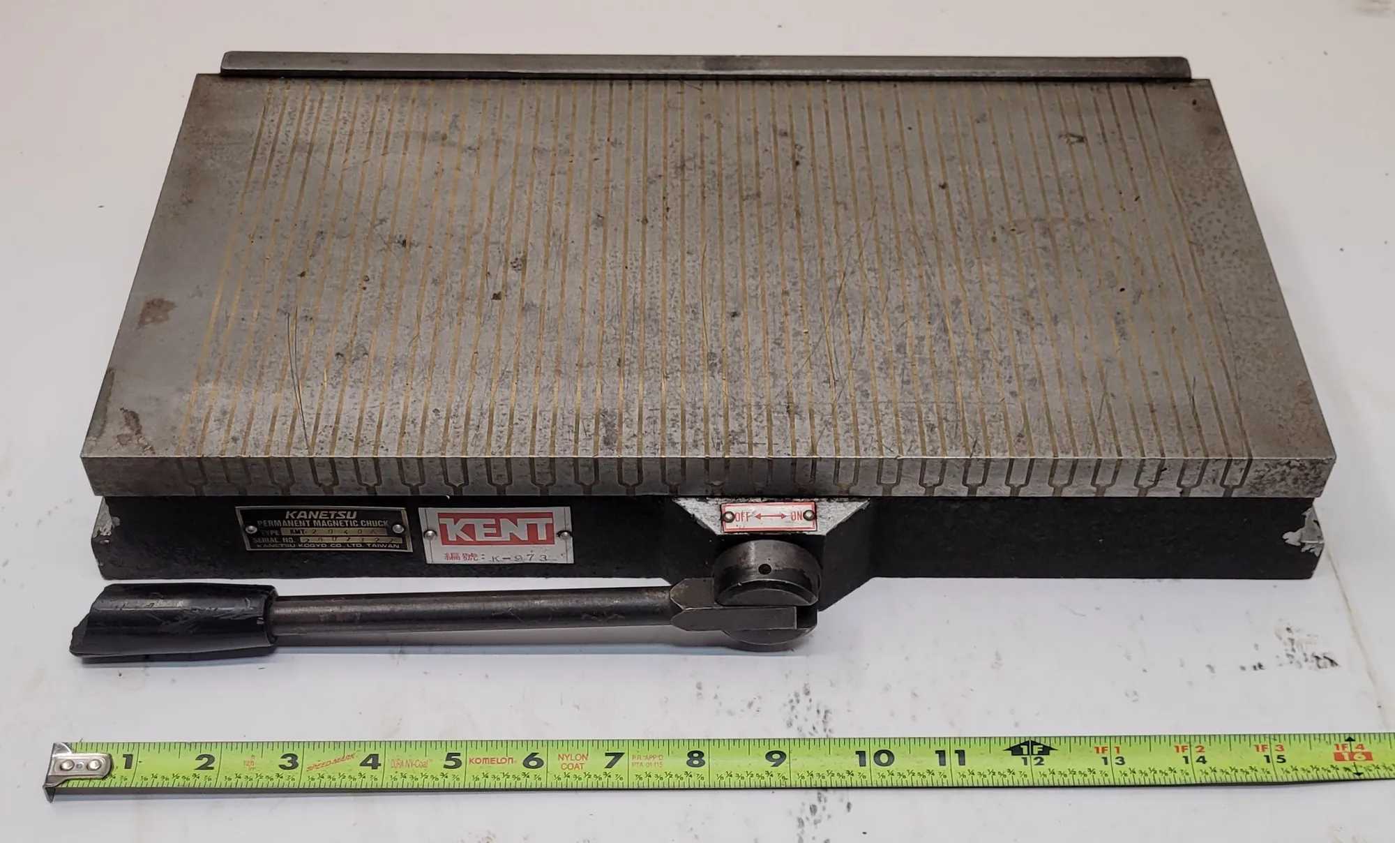 KANETSU KMT-2040A PERMANENT MAGNETIC CHUCK (8” W X 16” L) - MACHINE TOOLING