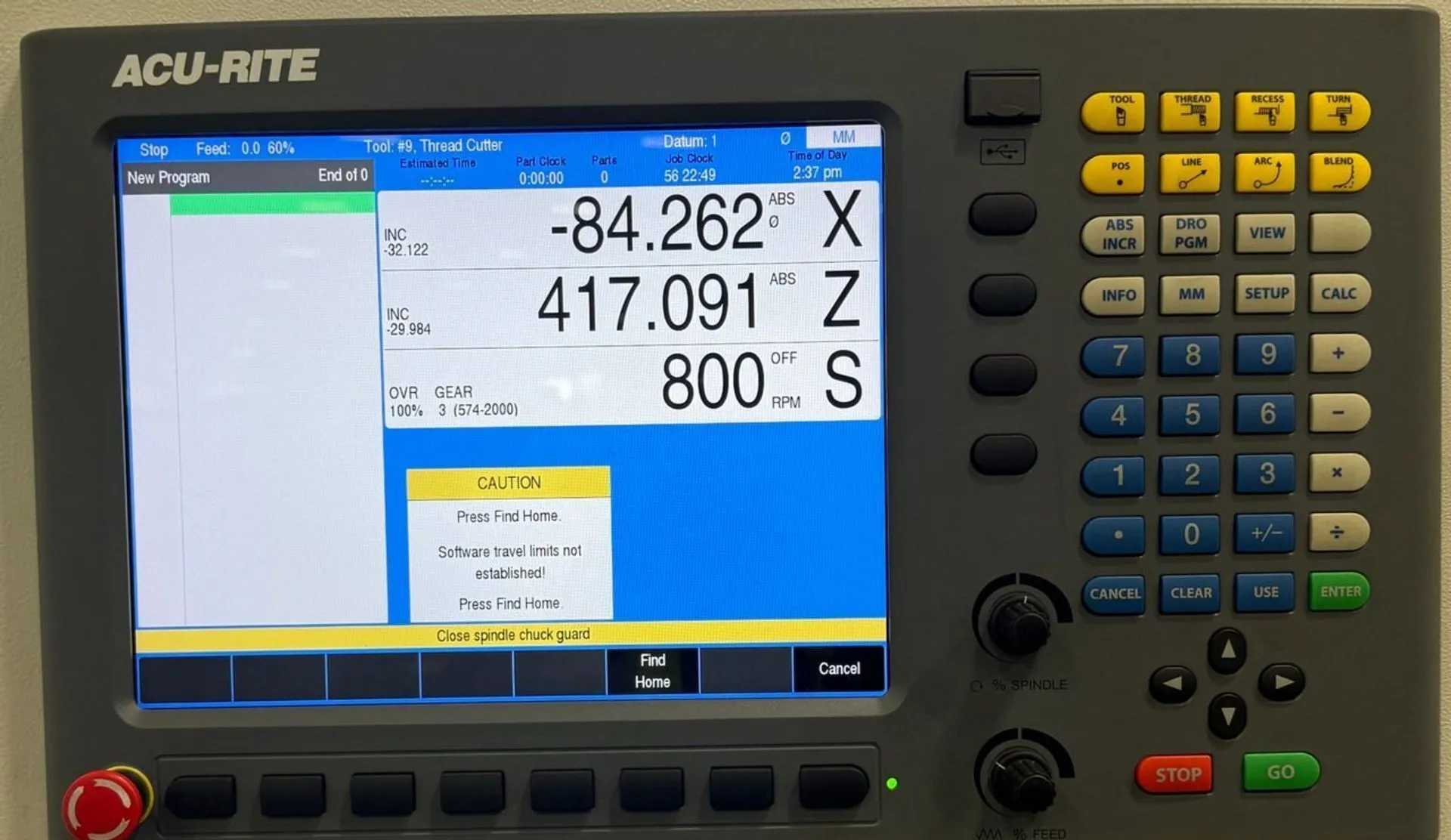 CNC TURNING CENTER, 14" SWING, 40" DBC, 5HP SPINDLE, ACU-RITE - CNC LATHES