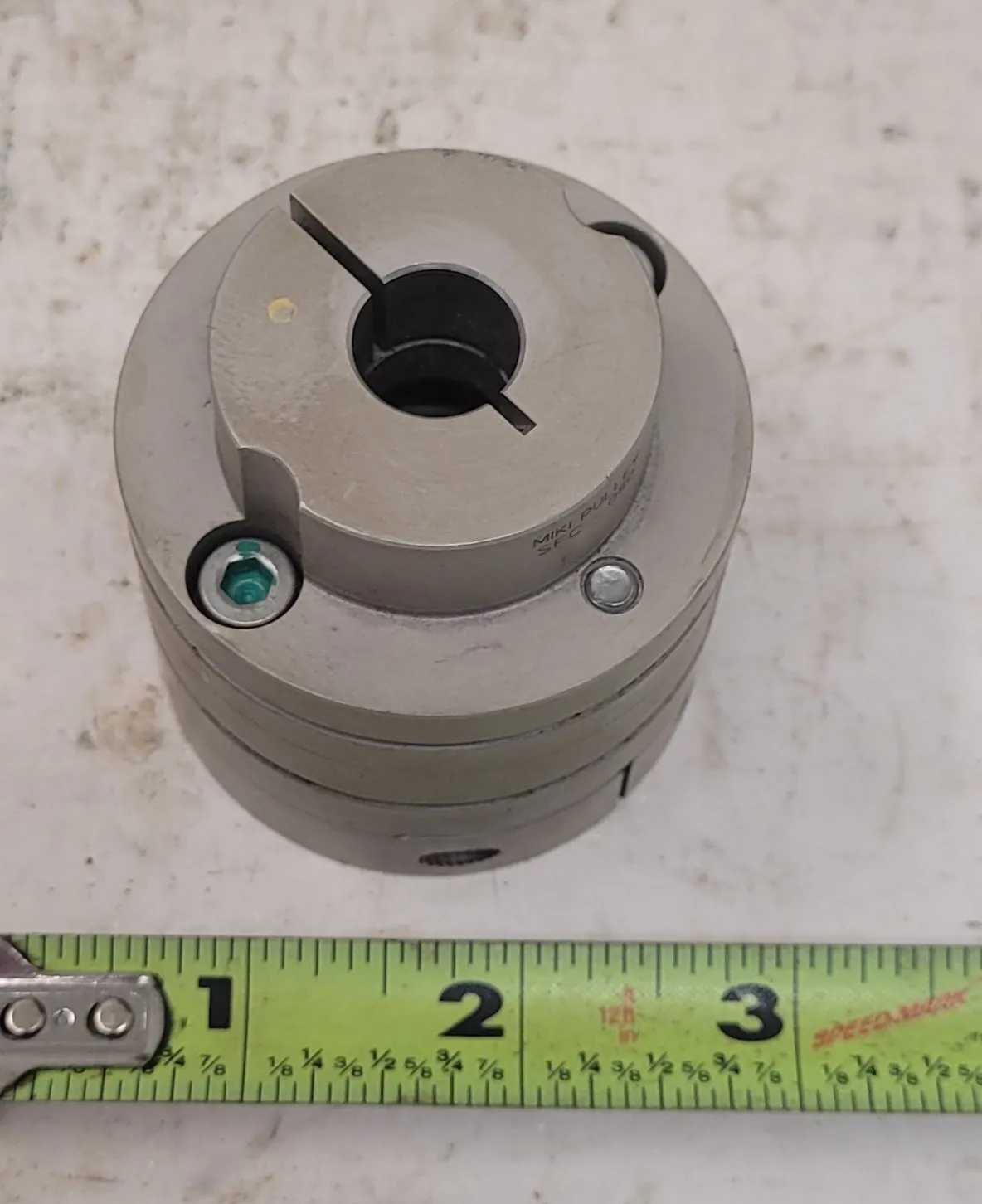 MIKI PULLEY SFC-050 FLEXIBLE COUPLING (OAL 2.32IN, BODY DIA 2.19IN, BORE DIA 14MM/1.5IN) - MACHINE TOOLING