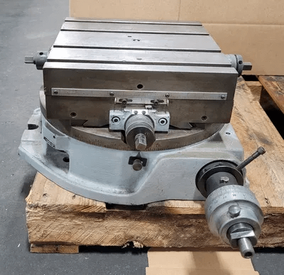 TROYKE DMT-15 CROSS-SLIDE ROTARY TABLE (MANUAL) - 12" X 12" TABLE SIZE - MACHINE TOOLING