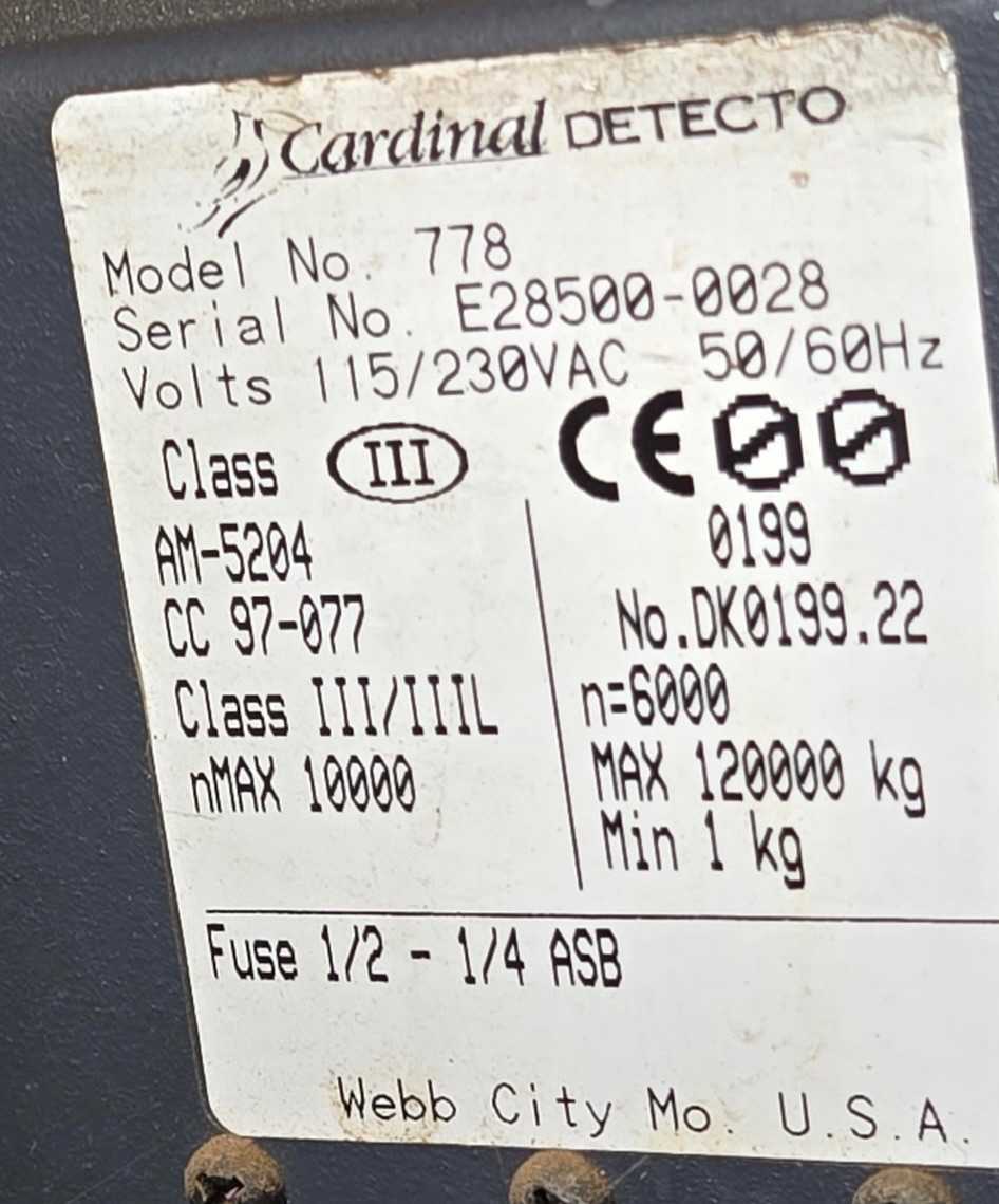 CARDINAL 778 TRUCK SCALE - TRUCK SCALES