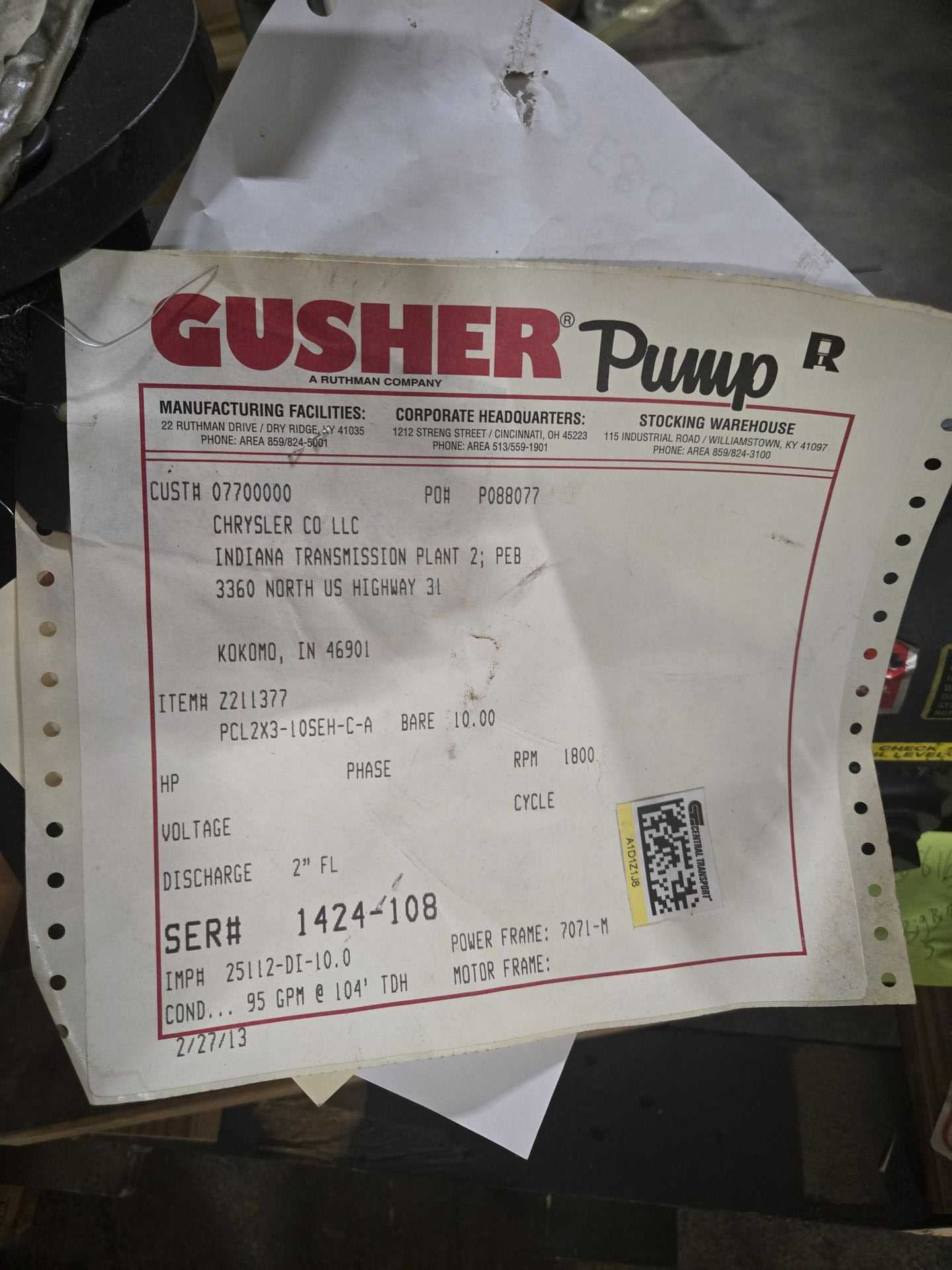 GUSHER PCL2X3-10SEH-C-A CENTRIFUGAL PUMP - CENTRIFUGAL PUMP