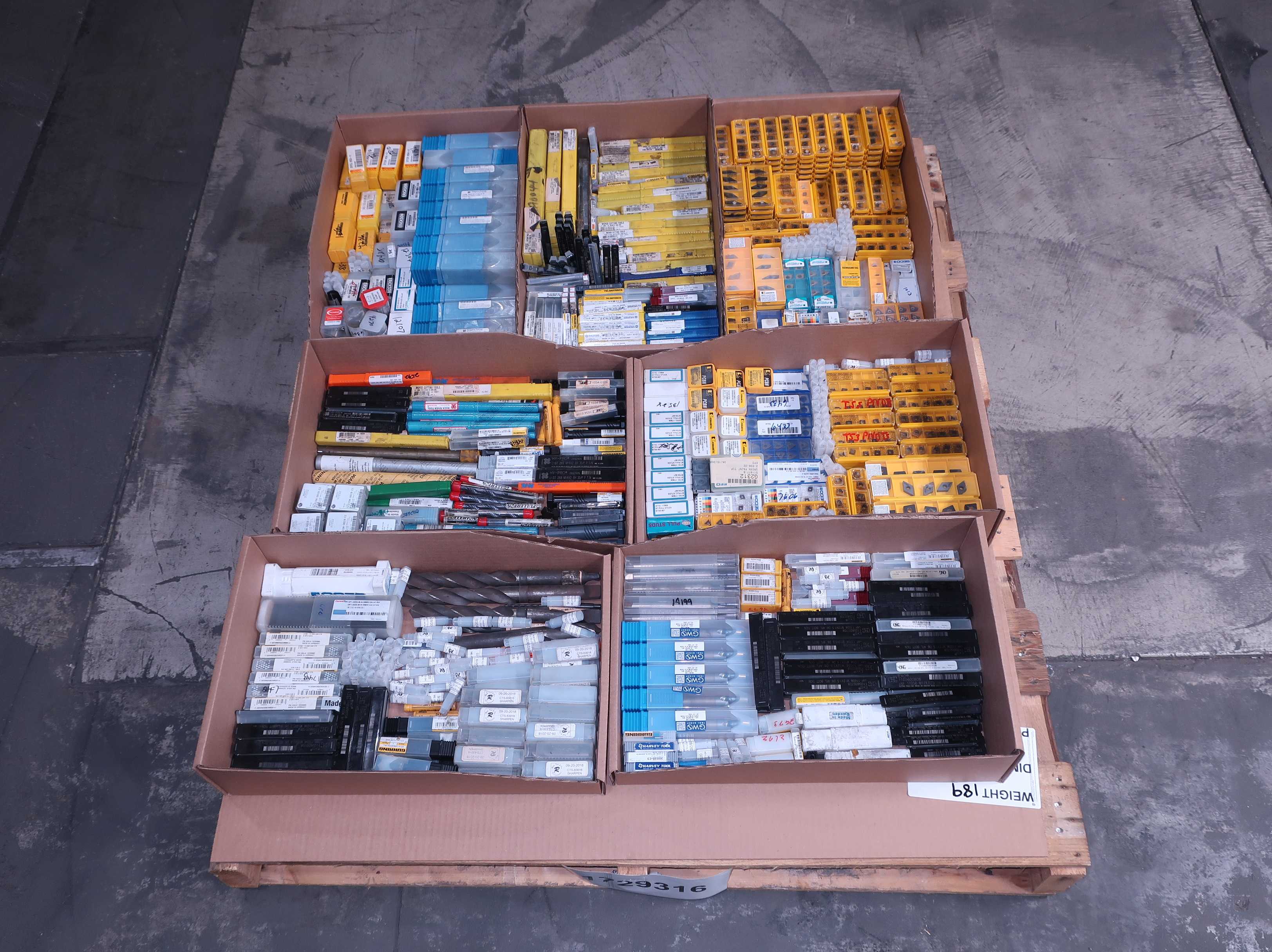 SKU 1729316 - PALLET OF ASSORTED TOOLS, CARBIDE INSERTS, DRILL BITS - MACHINING EQUIPMENT PARTS