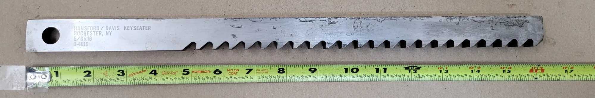 HANSFORD DAVIS D-4016 – 5/8" X 16 KEYSEATER BROACH - MACHINING TOOLING & PARTS