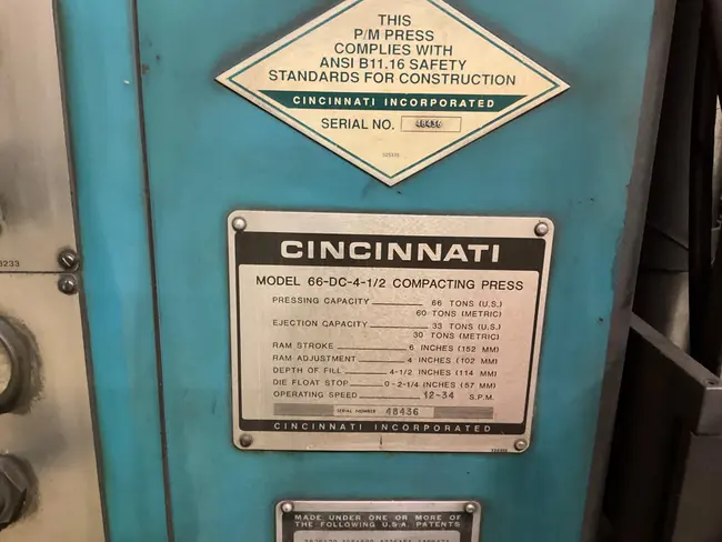 CINCINNATI 66-DC-4-1/2 COMPACTING PRESS - undefined