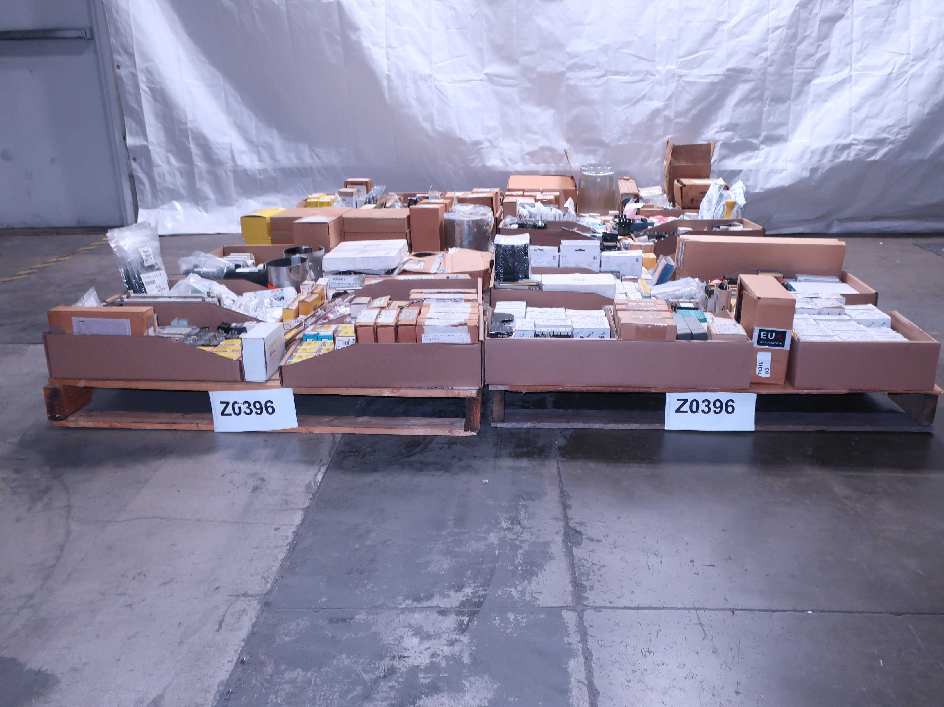 4 PALLETS OF ASSORTED ELECTRICAL - ELECTRONIC COMPONENTS