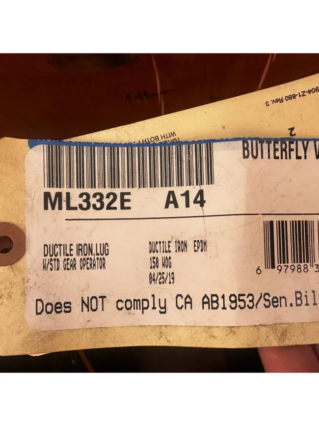 BULK LIST OF INVENTORY - BUTTERFLY VALVES 165 QTY - undefined