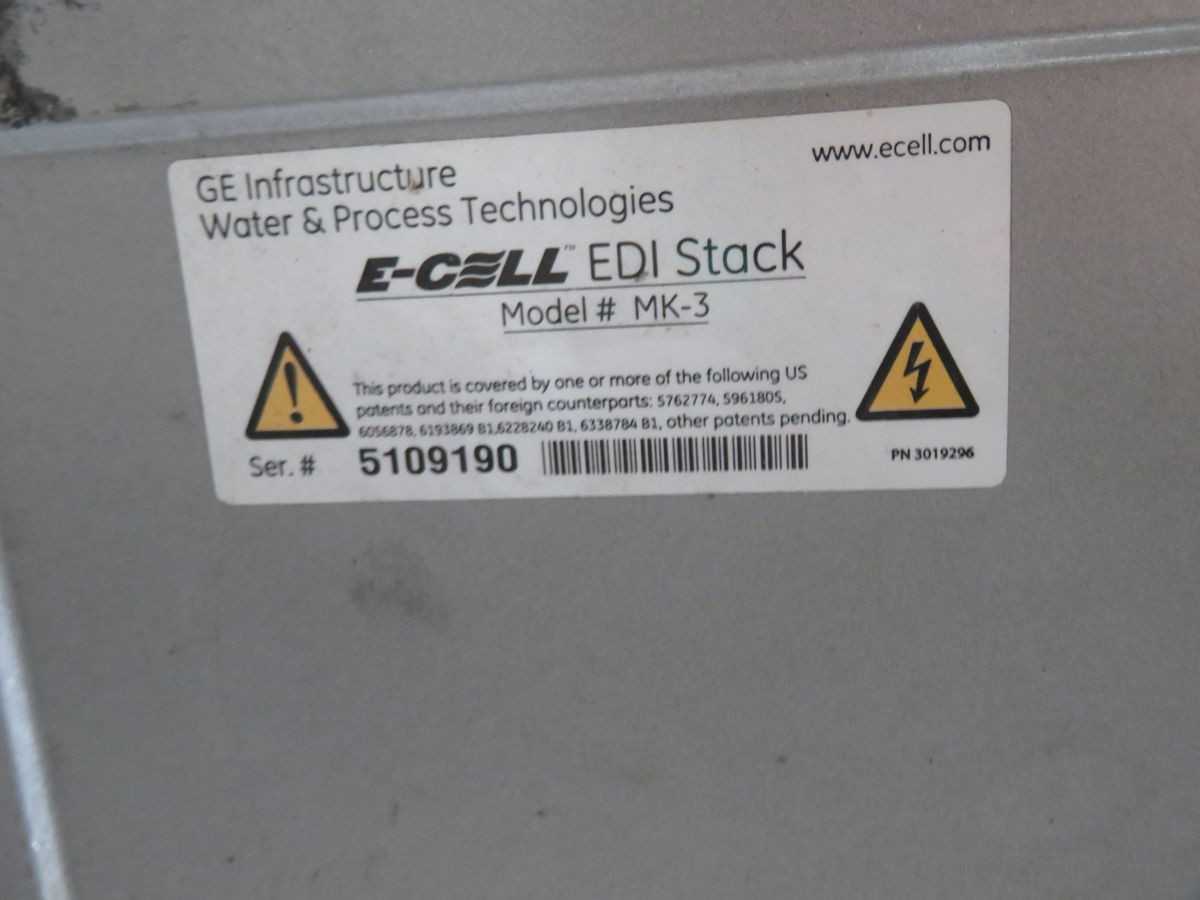 GE, MK-3X 3019296, FILTRATION, 16-18 MΩ·CM RESISTIVITY, 3.4 M³/HR MAX FLOW - FILTRATION