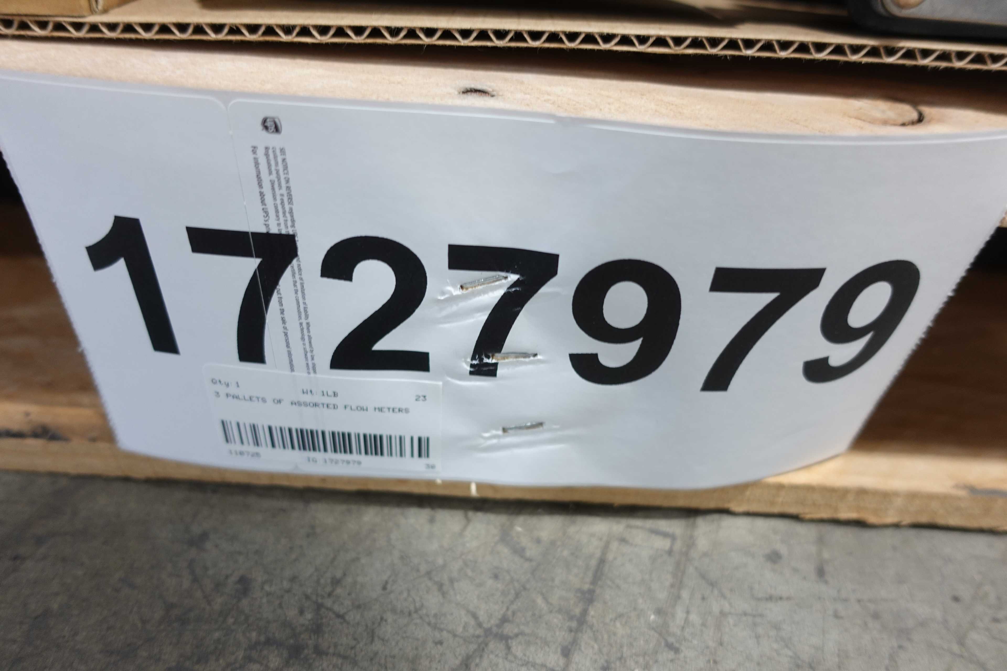 SKU 1727979 - 3 PALLETS OF ASSORTED FLOW METERS - FLOW METER