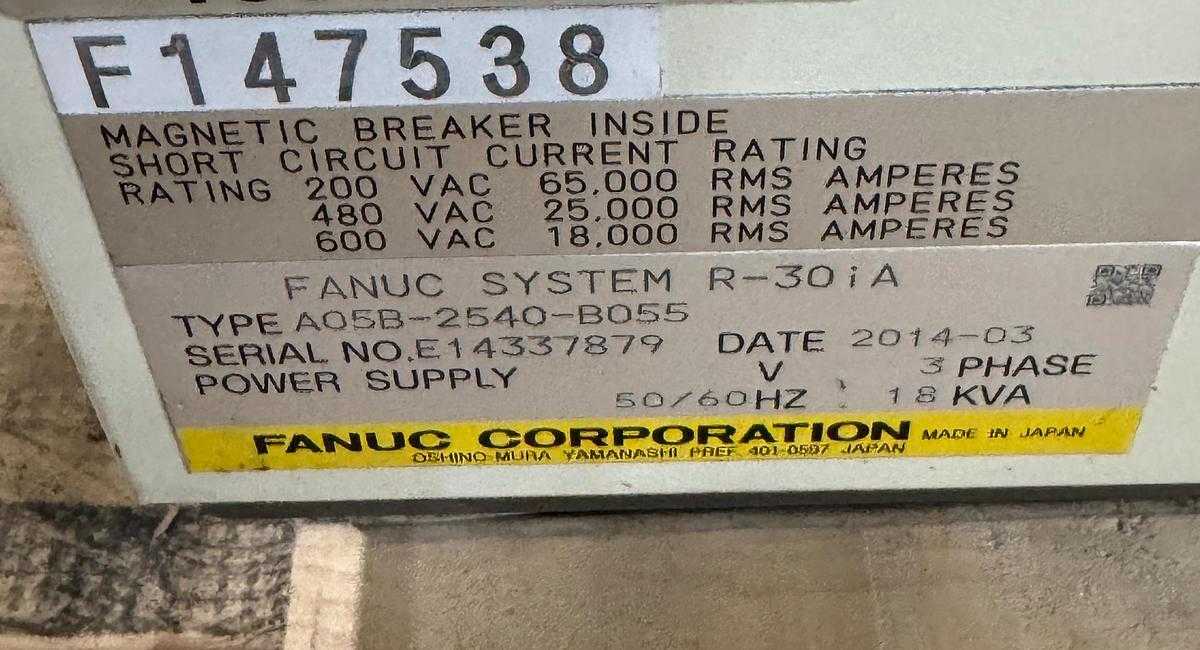 2014 FANUC M-900IA/400L ARTICULATED ROBOT, 400KG PAYLOAD, 3625MM REACH, R-30IA CONTROL - ARTICULATED ROBOTS
