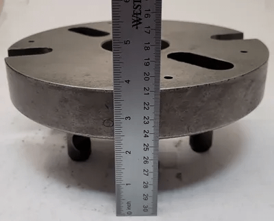 D1-6 LATHE CHUCK BACK PLATE, 9IN OVERALL DIAMETER, 6 X .875IN PINS - MACHINE TOOLING