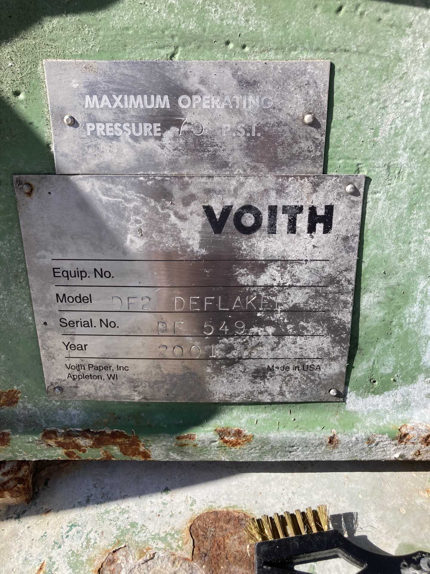 2001 VOITH DF2 DEFLAKER WITH MOTOR - PULP & PAPER