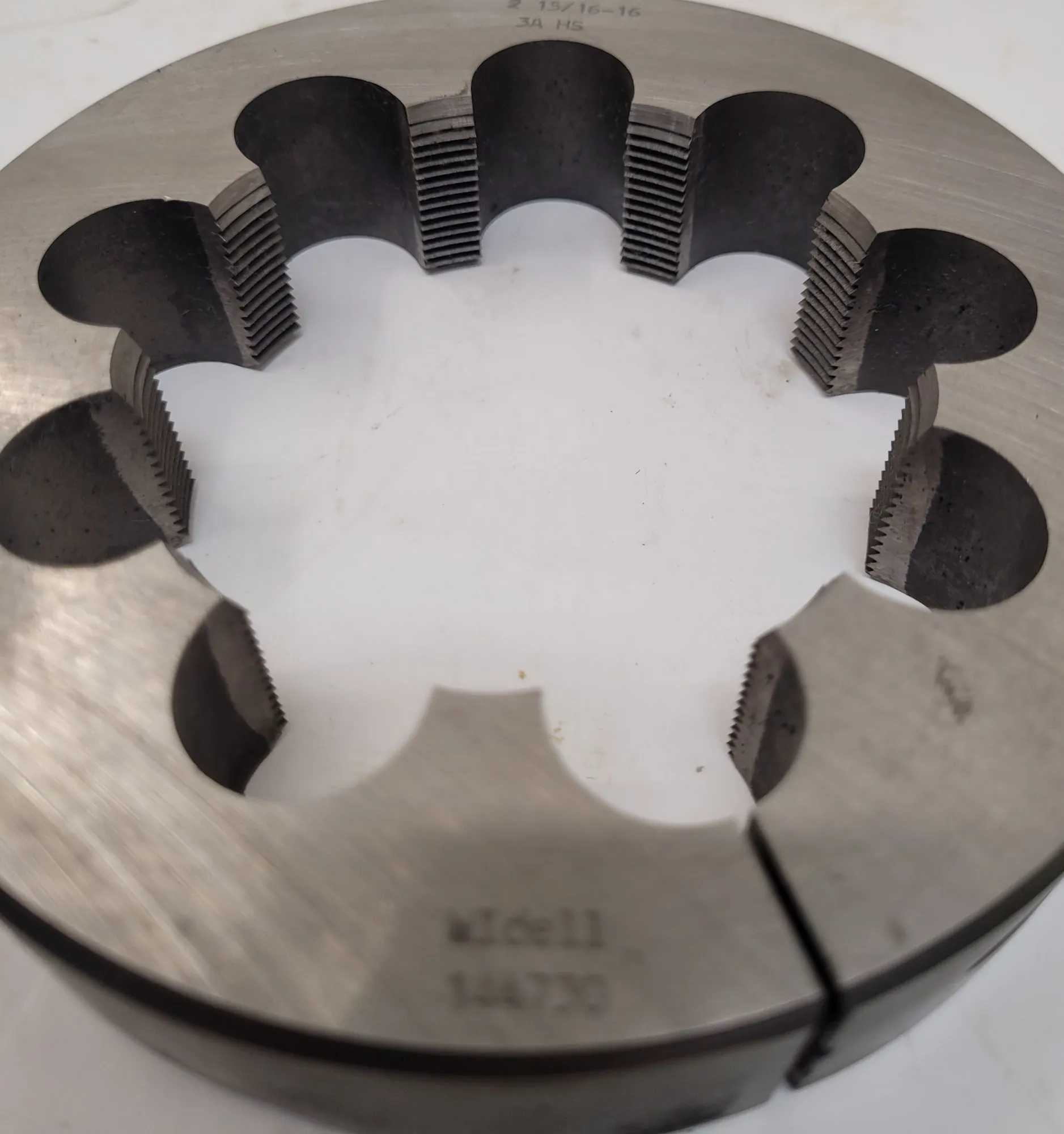 WIDEL 144730 THREAD DIE, 2 15/16-16, 5IN OD, 1IN THICKNESS, 9 FLUTES - MACHINE TOOLING