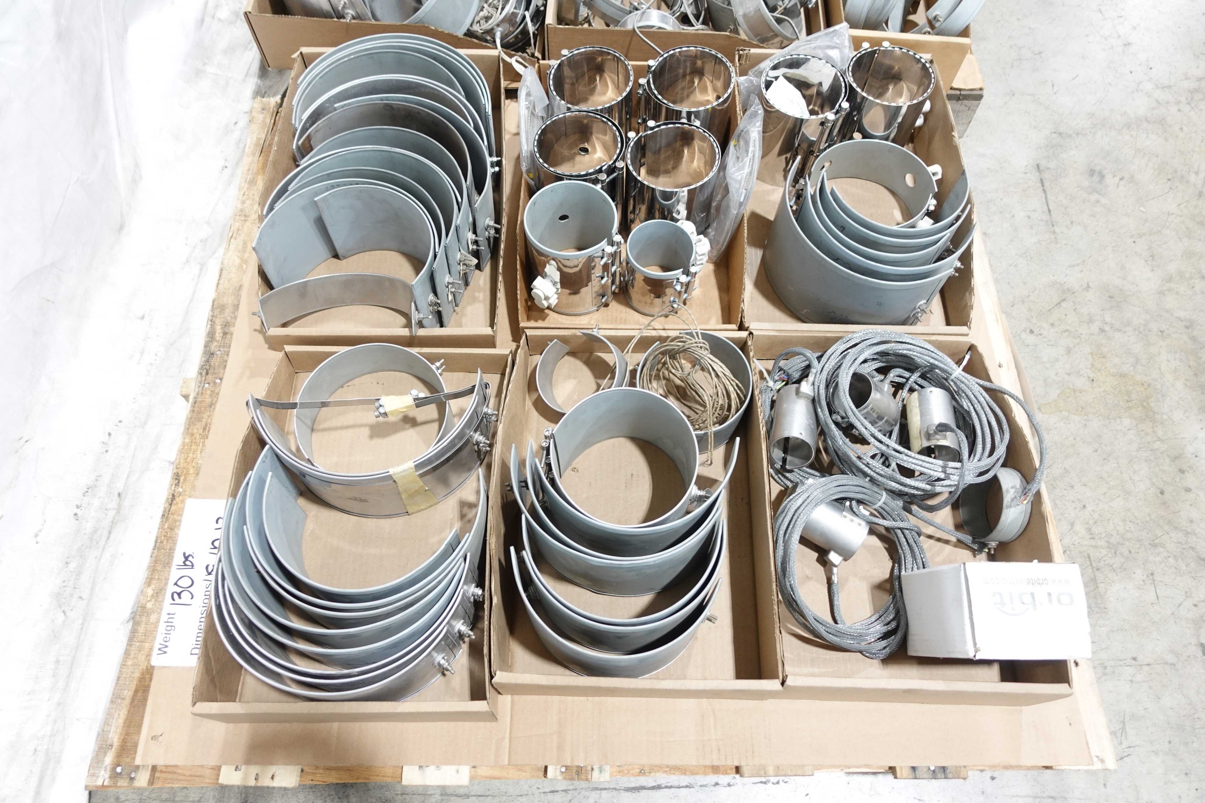 2 PALLETS OF ASSORTED STAINLESS STEEL BAND HEATERS - BAND HEATER