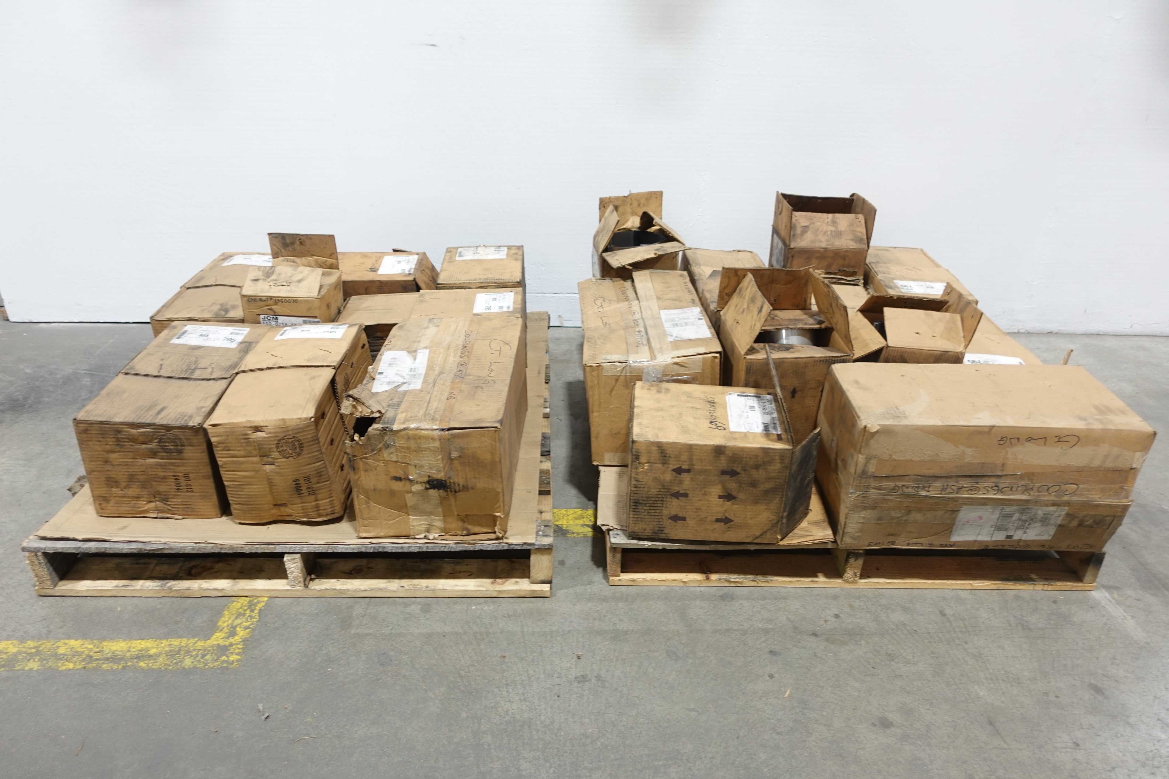 2 PALLETS OF JCM UNIVERSAL CLAMP COUPLINGS, ASSORTED SIZES - PIPE CLAMP