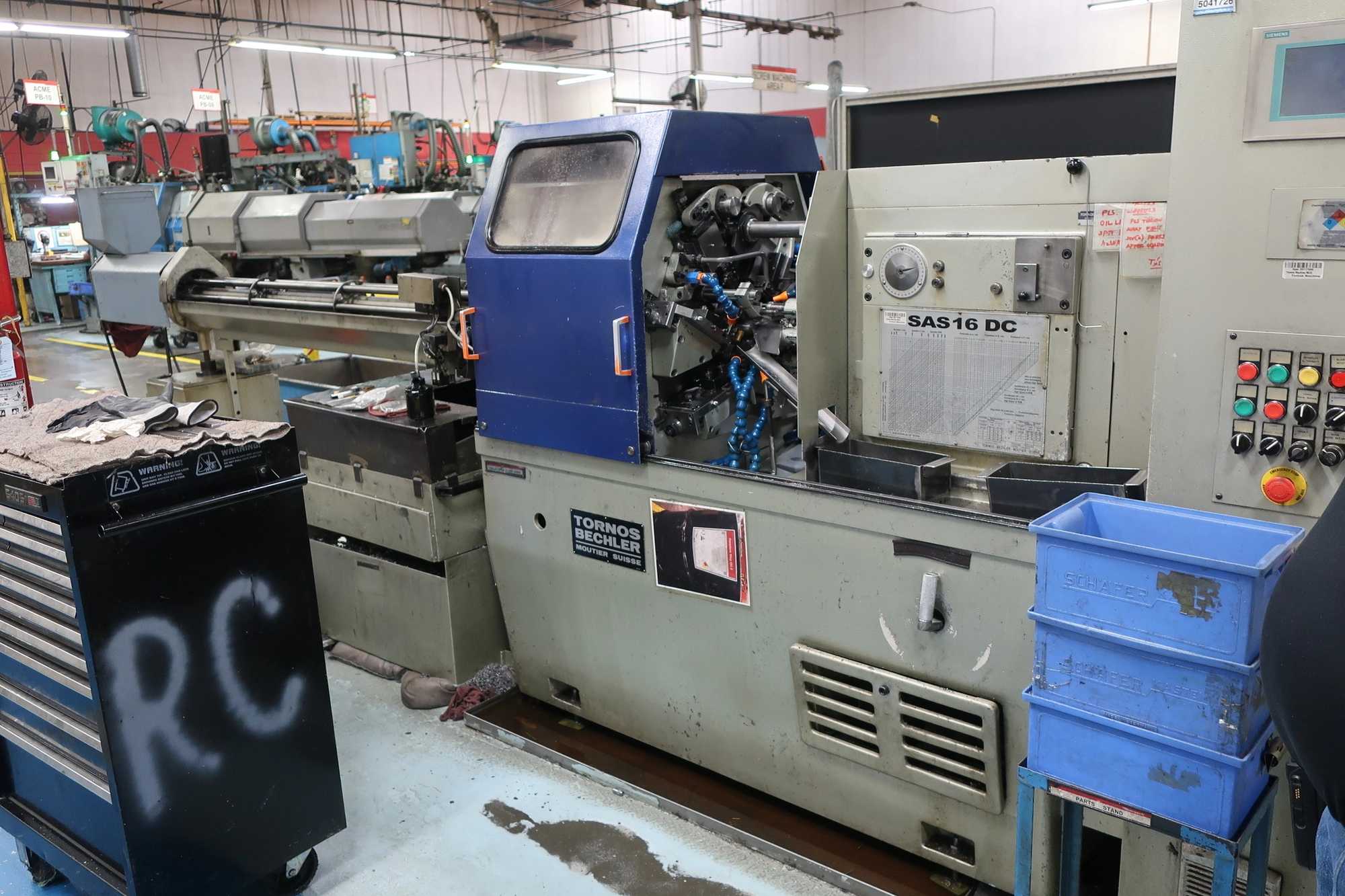 2015 TORNOS SAS-16-DC MULTI-SPINDLE AUTOMATIC BAR MACHINE, 8000 RPM, 6 SPINDLES, 16 MM CAPACITY - LATHES
