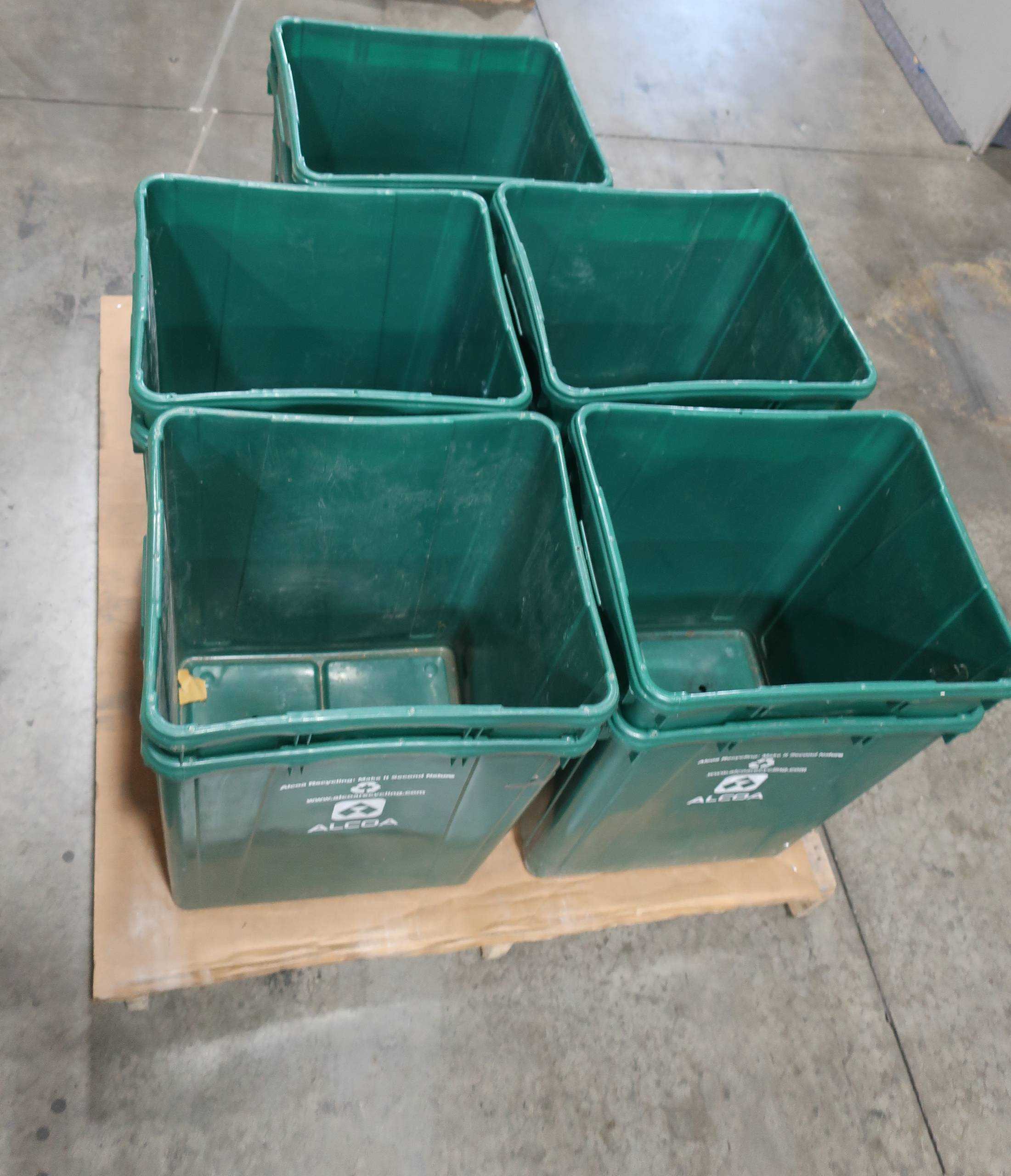 LOT OF 10 ALCOA RECYCLING CONTAINERS - STORAGE BINS