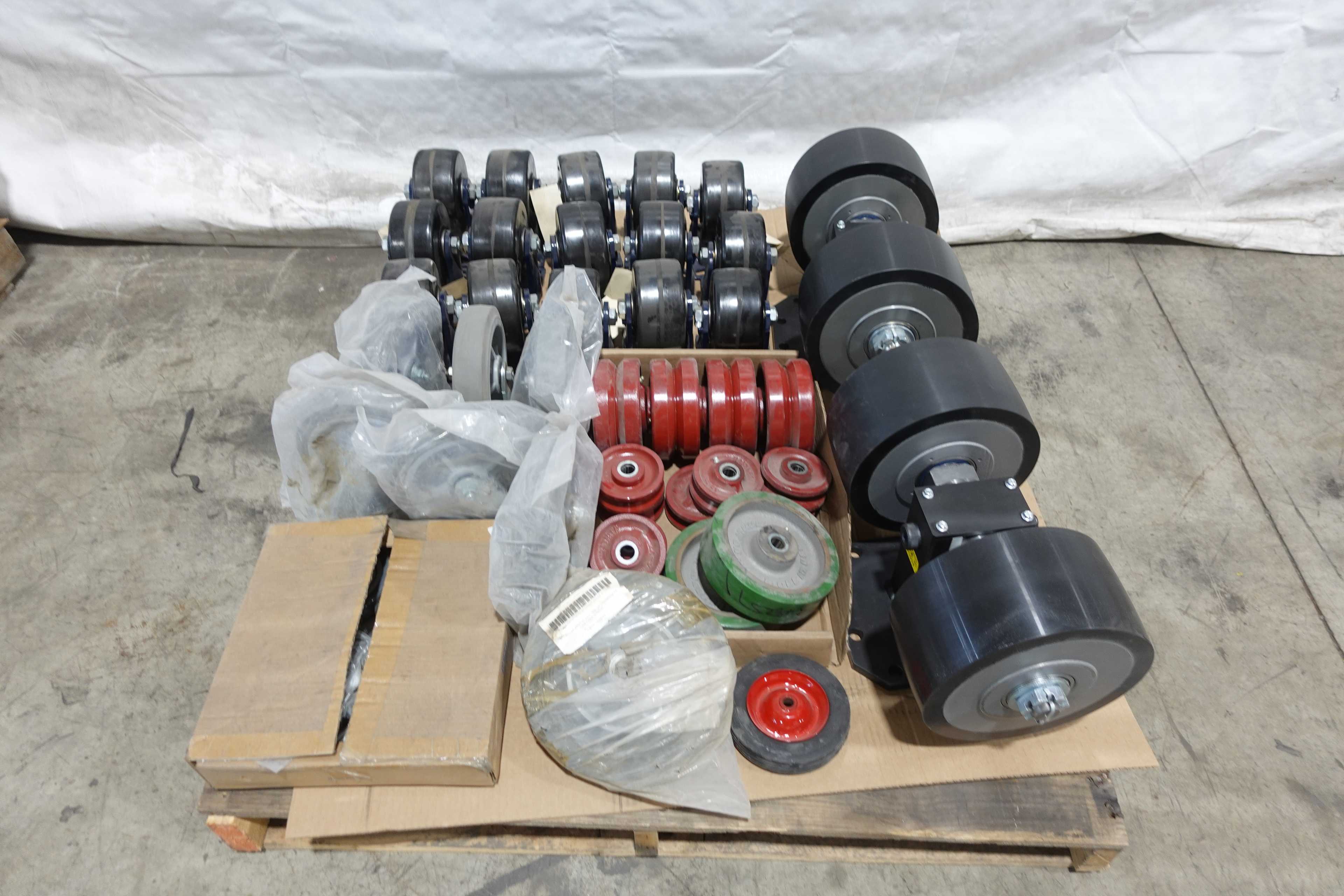 SKU 1724852 - PALLET OF ASSORTED CASTERS AND WHEELS - MECHANICAL PARTS