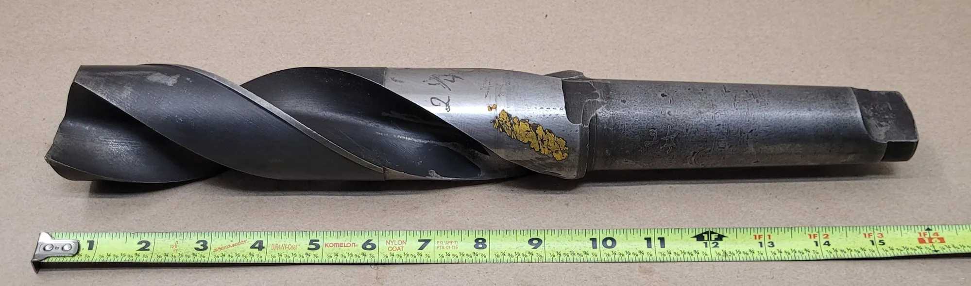 2-1/4" TWIST DRILL, 5MT MORSE TAPER SHANK, 16" OAL, 9-1/2" FLUTE, 6" SHANK, 2 SPIRAL FLUTES - MACHINE TOOLING