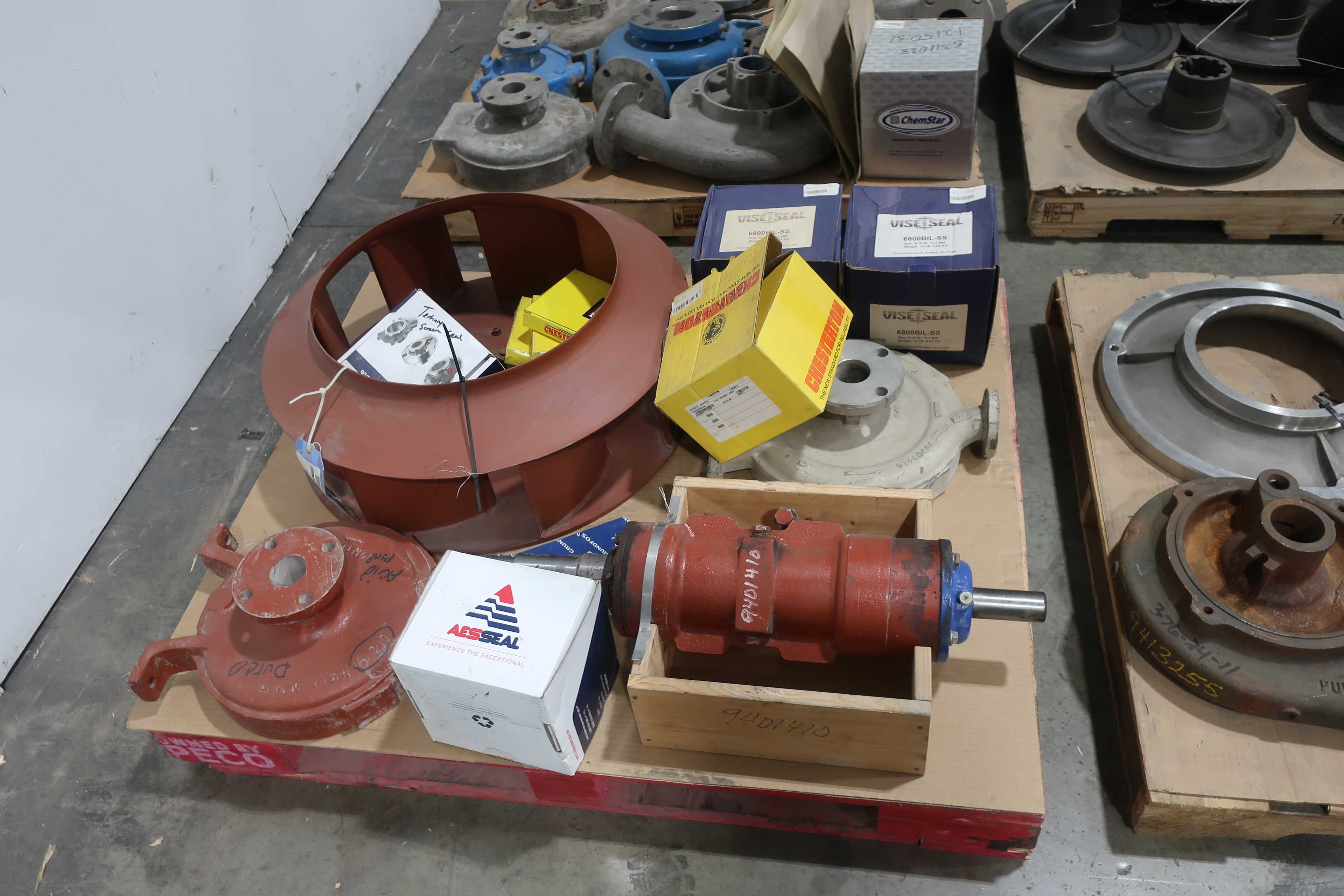 SKU 1755730 - 4 PALLETS OF ASSORTED PUMP PARTS AND ACCESSORIES - PUMP REPLACEMENT PARTS