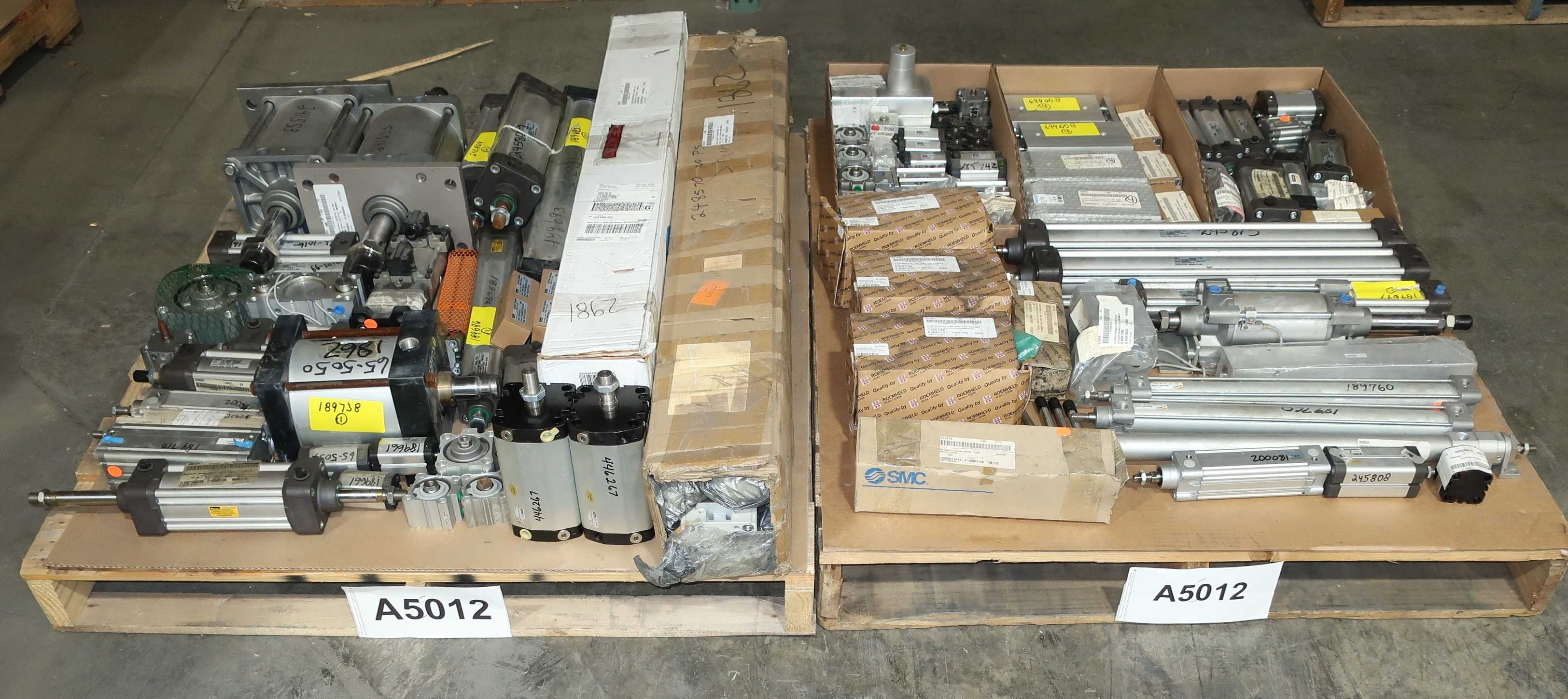 BULK QTY OF ASSORTED PNEUMATIC AIR CYLINDERS - PNEUMATIC CYLINDERS & ACTUATORS