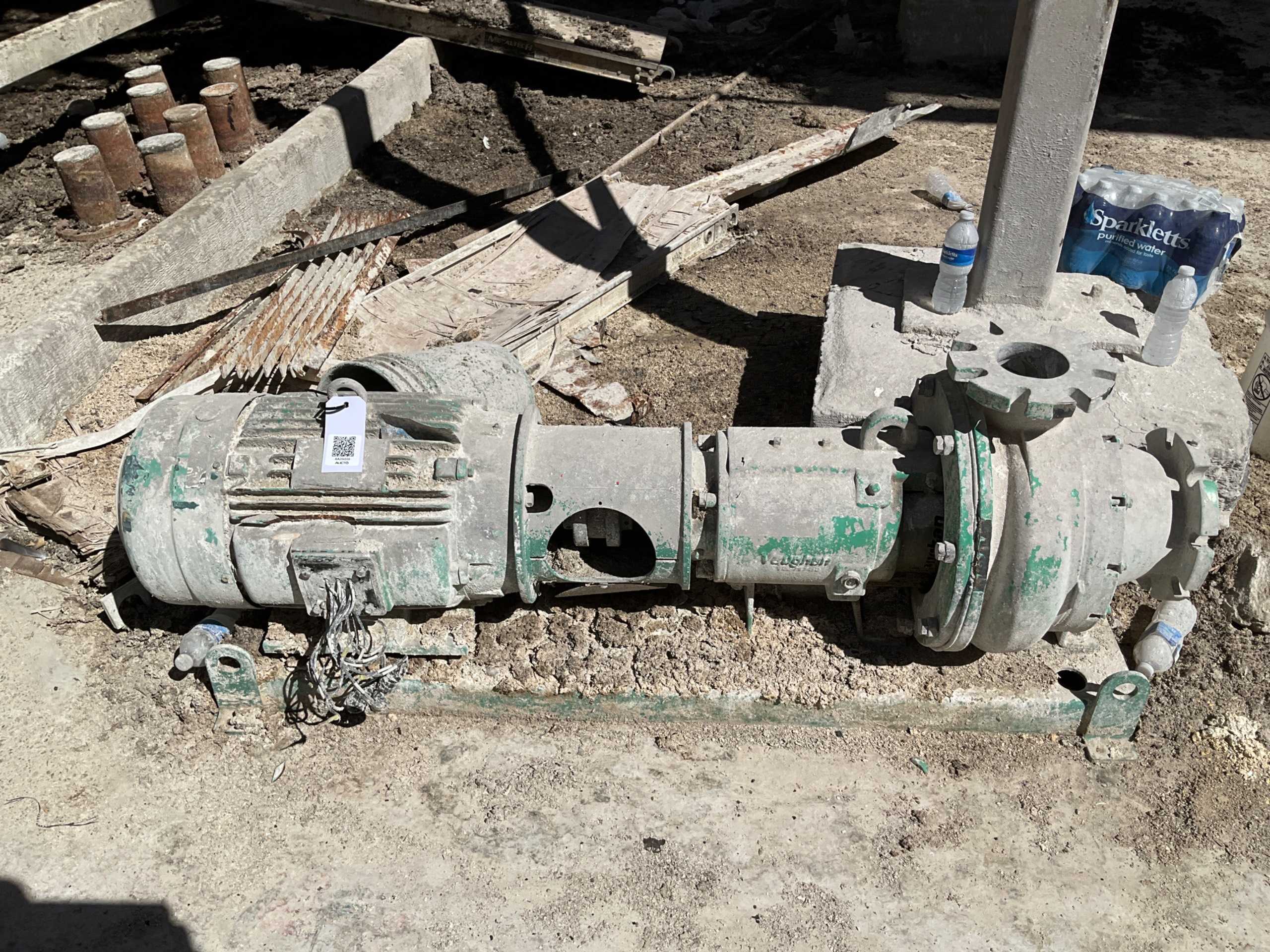 VAUGHAN DISINTEGRATOR SLURRY PUMP & MOTOR ASSEMBLY - PUMP & MOTOR ASSEMBLY